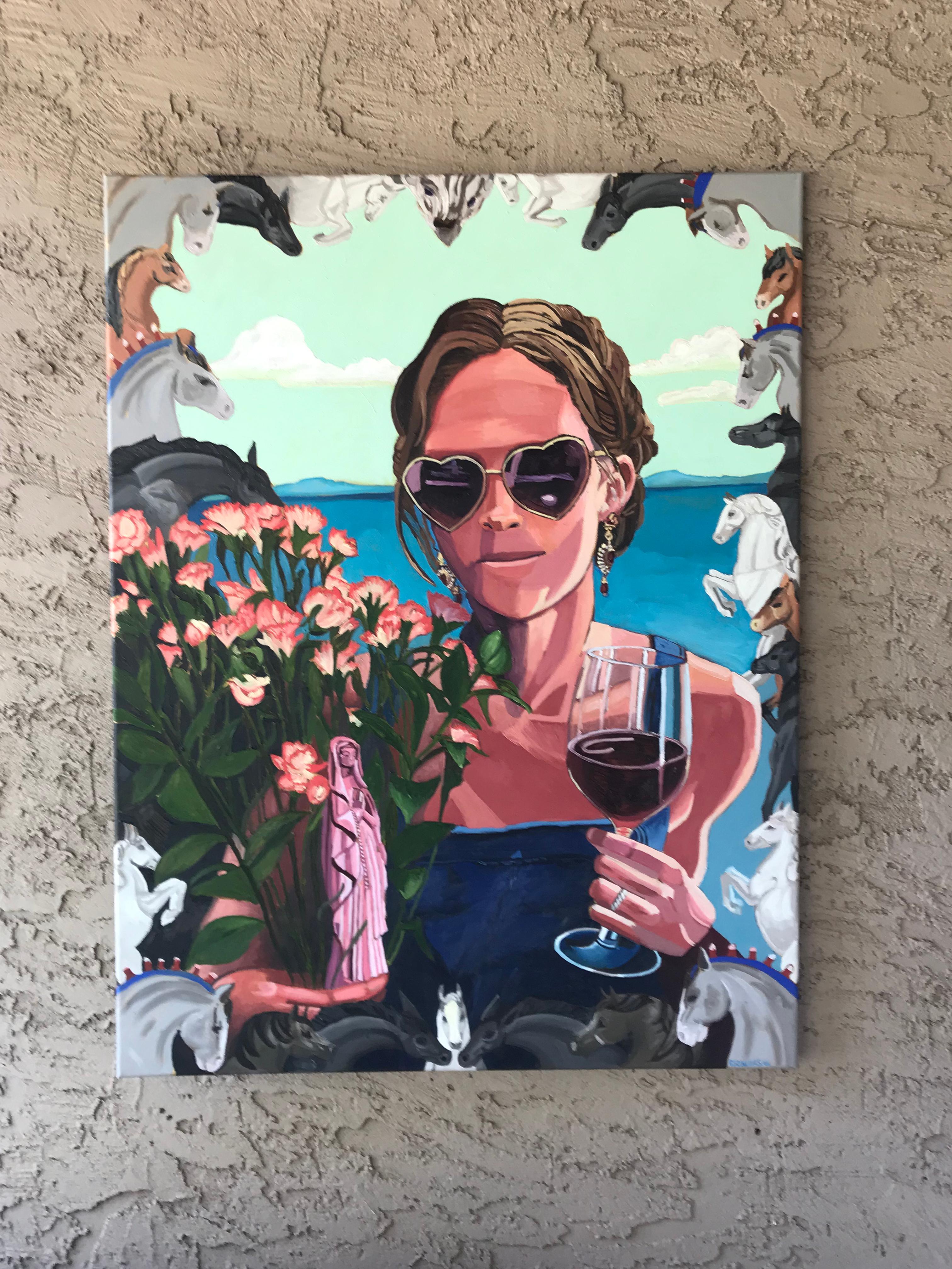 Rachel Srinivasan Queen of Cups, Oil Painting For Sale at 1stDibs