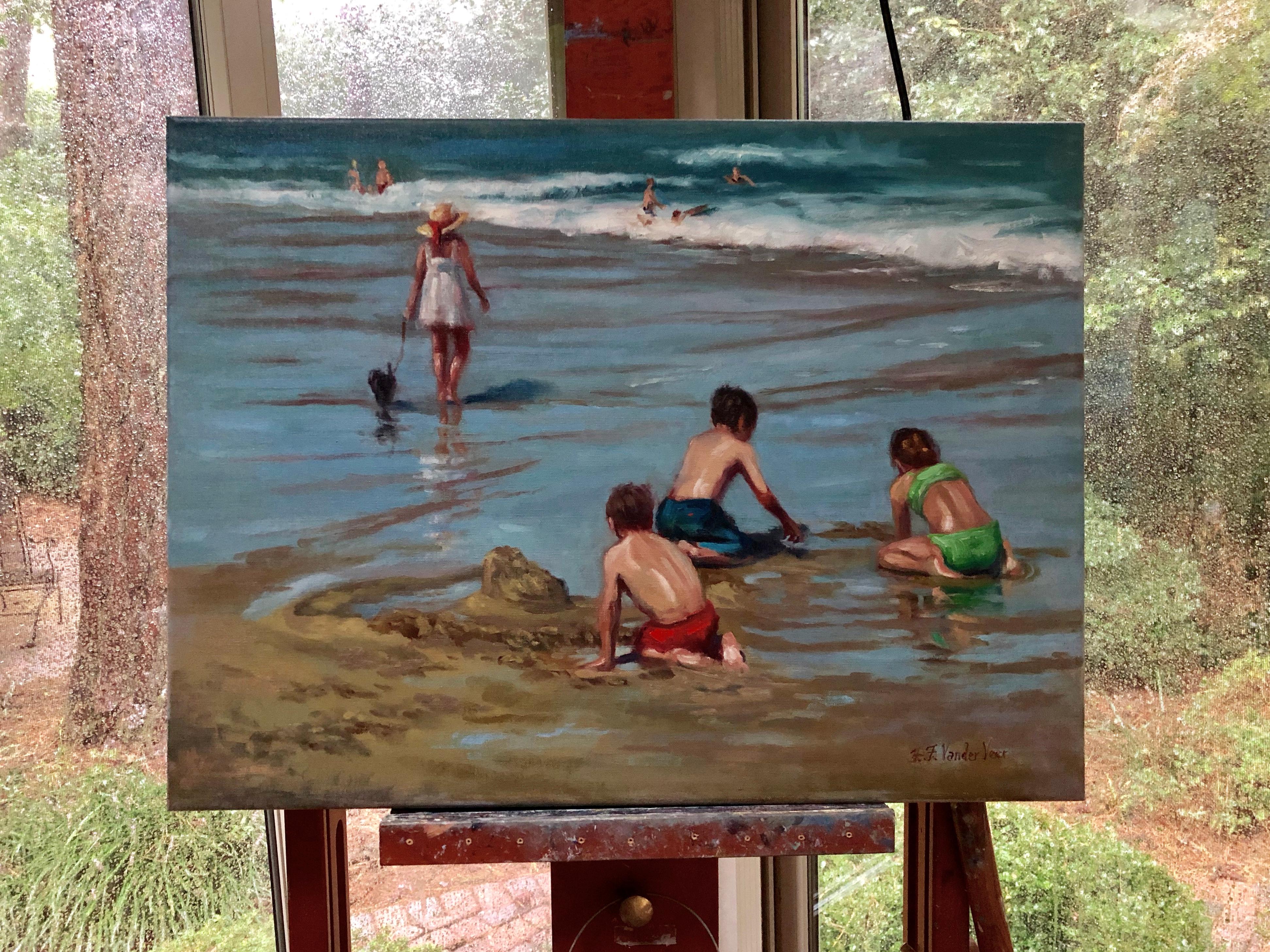 Marea in uscita, Pittura a olio - Painting di Faye Vander Veer