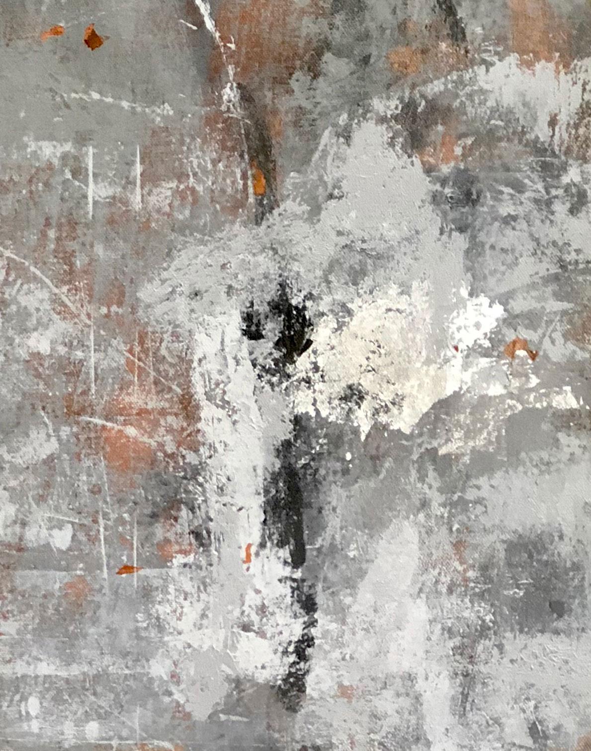 Arrangement in Silver and Gray, Abstract Painting For Sale 2