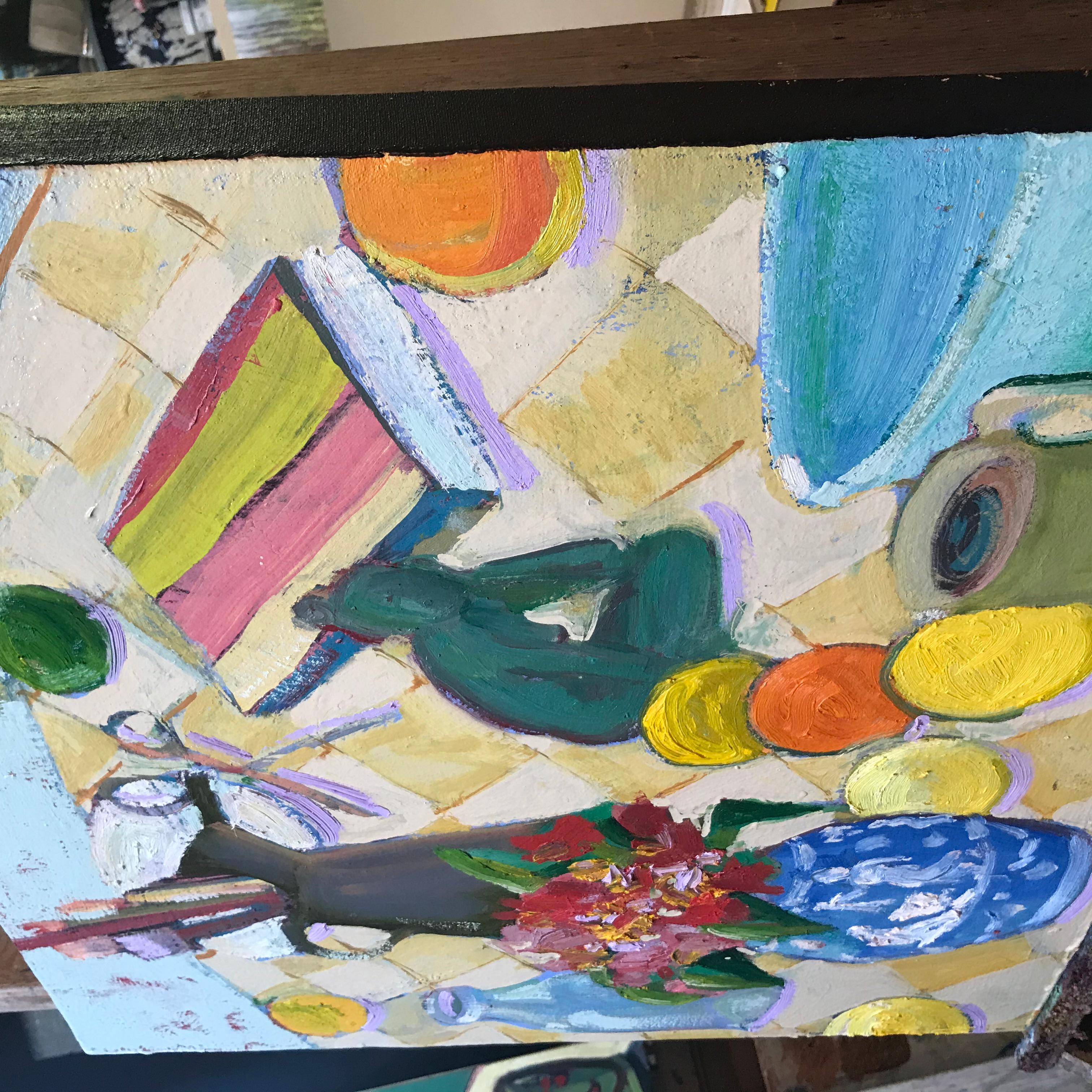 Natura morta con agrumi, pittura a olio - Art Impressionismo astratto di James Hartman
