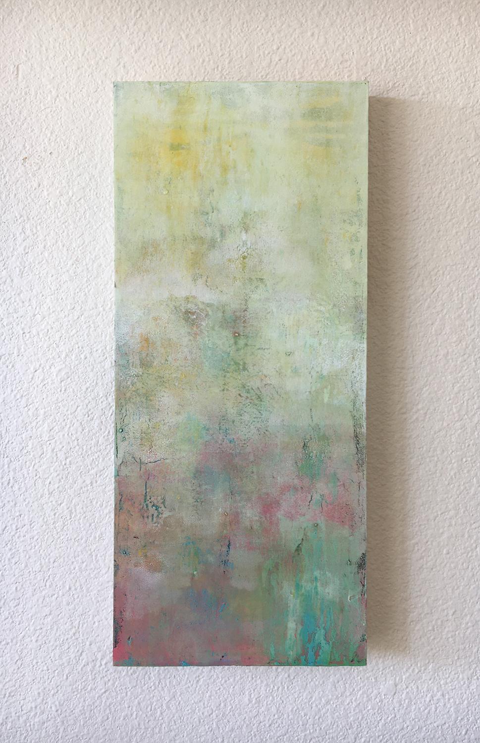 Agata Kijanka Abstract Painting - Floating on Spring's Soft Breath, Abstract Oil Painting