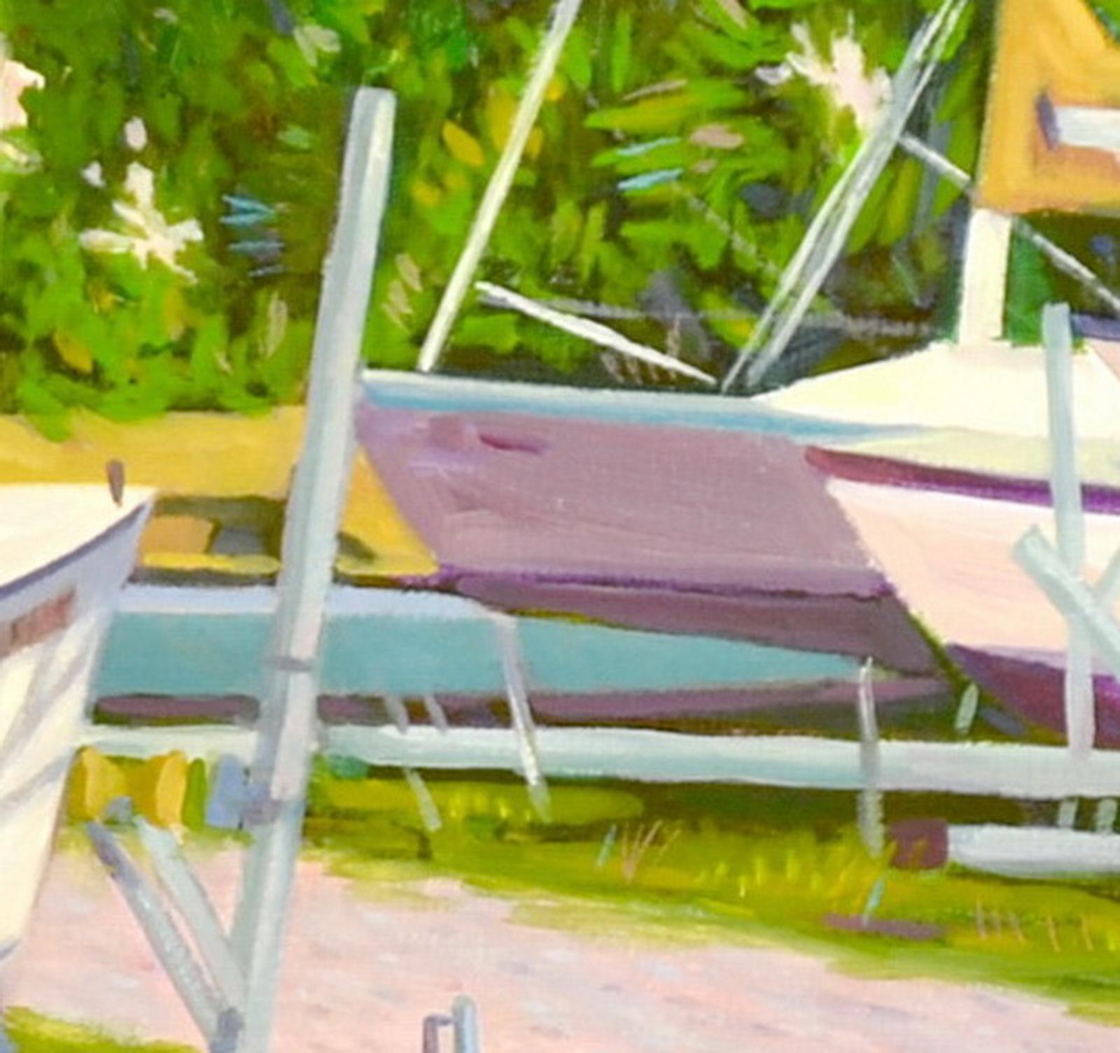 Yard de bateau de Sarasota, peinture à l'huile - Contemporain Painting par Fernando Soler