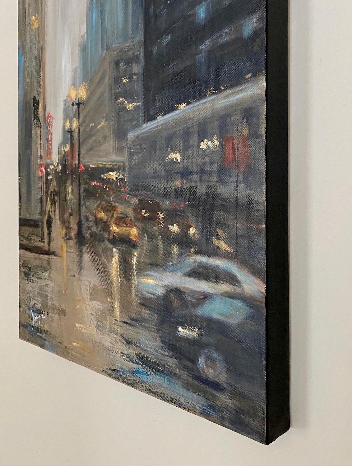 Calle State al atardecer, Pintura al óleo - Painting de Yangzi Xu