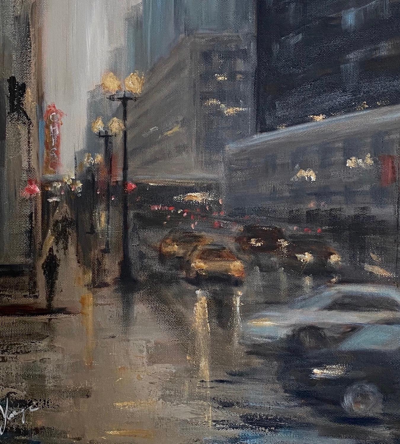 Calle State al atardecer, Pintura al óleo - Interior Painting Negro de Yangzi Xu