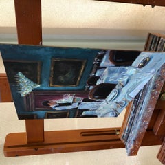 Avant le Diner (Before Dinner), Oil Painting