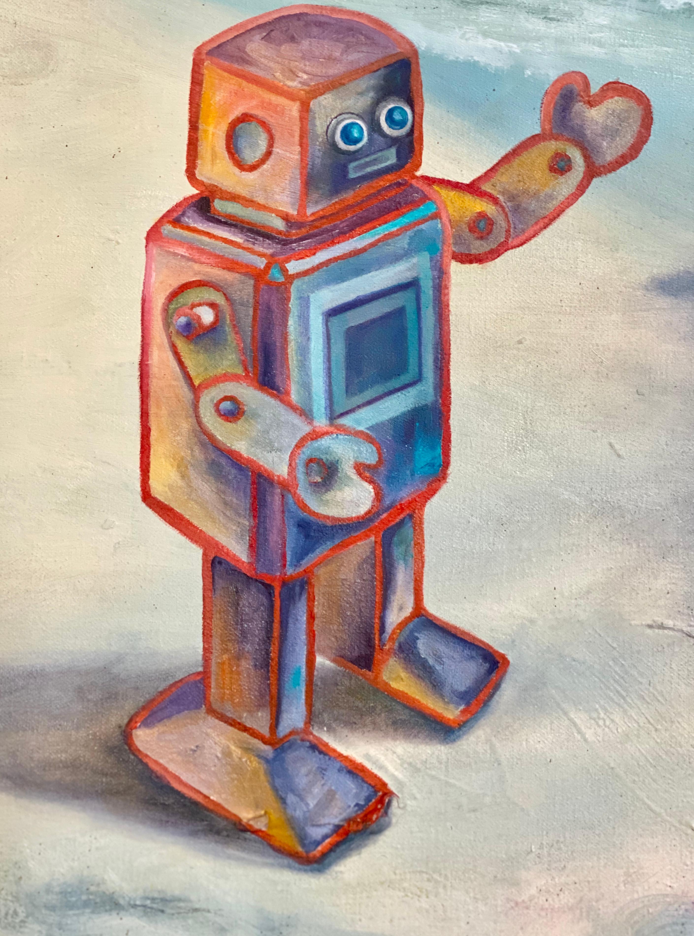 robot oil art