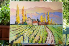 Fall Morning in the Vineyards, Oil Painting