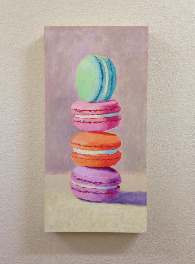 <p>Artist Comments<br />A sculptural stack of four macarons in a light-filled space. The neutral setting brings the colorful cookies to life, give them a strong three-dimensional quality. Pat Doherty's delectable oil paintings draw on her experience