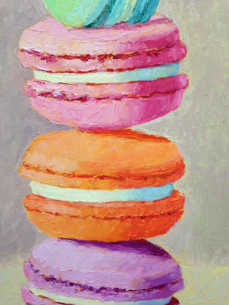 Stacked Macarons, Oil Painting 1