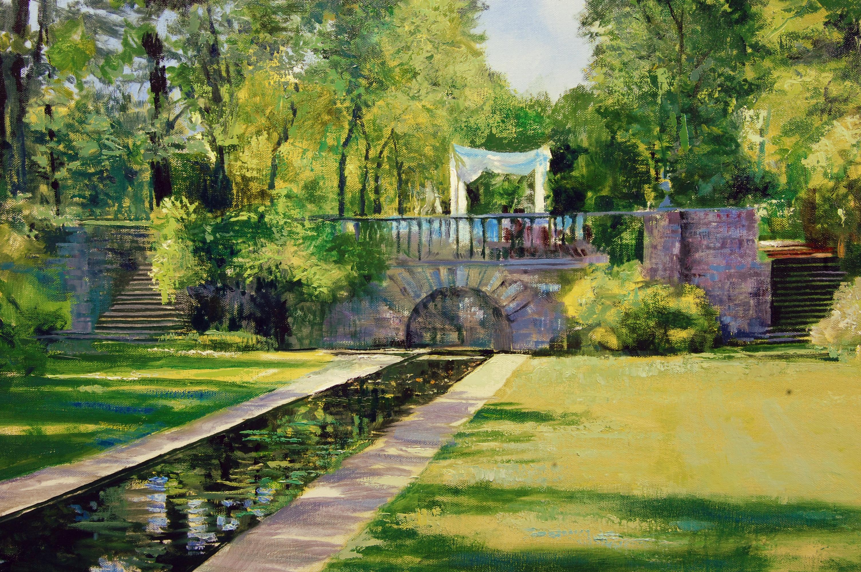 The Lower Grounds at Skylands, Oil Painting - Abstract Impressionist Art by Onelio Marrero