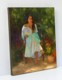Alana with Fan, Oil Painting