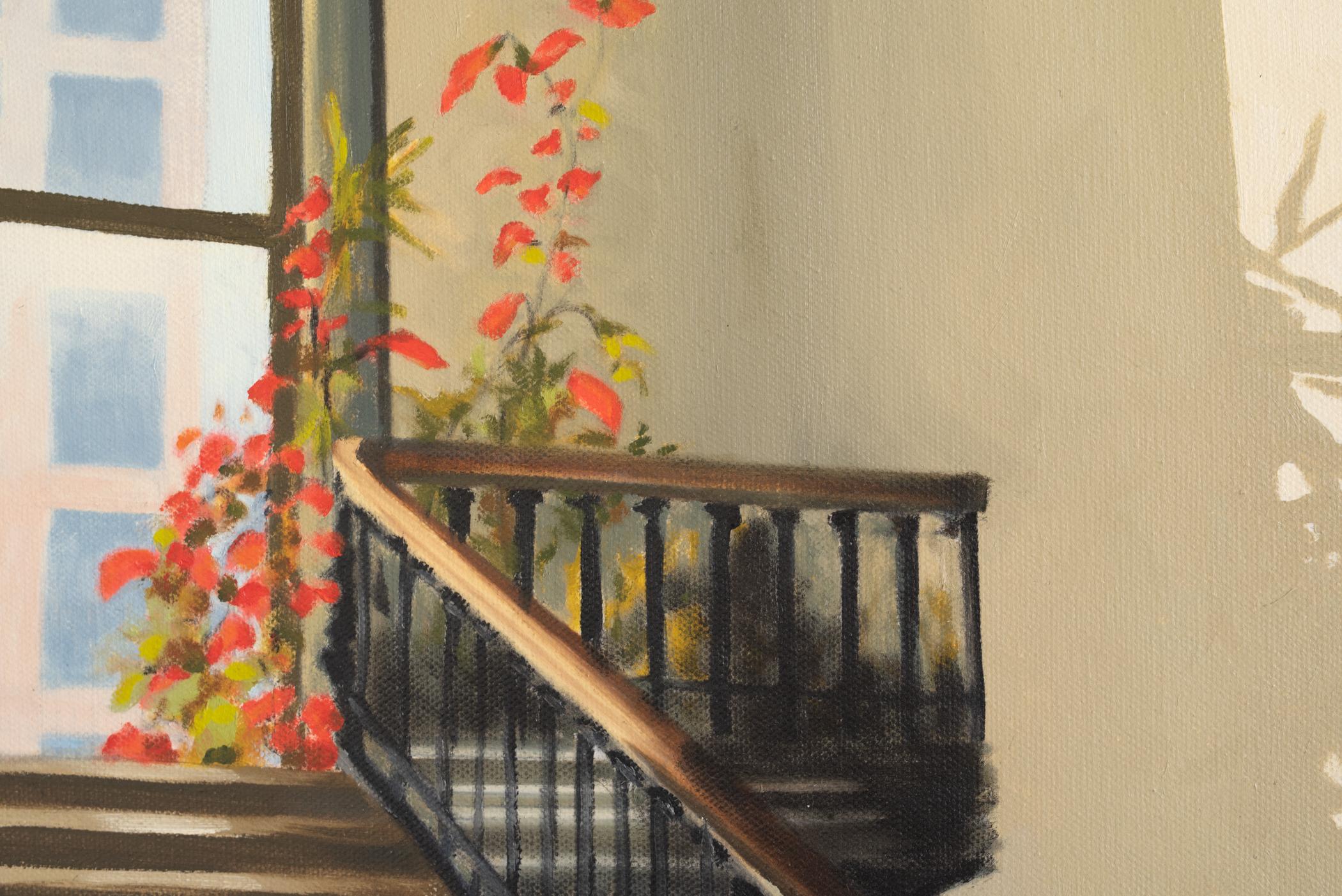 The Stairway, Oil Painting - American Realist Art by Susan Walker