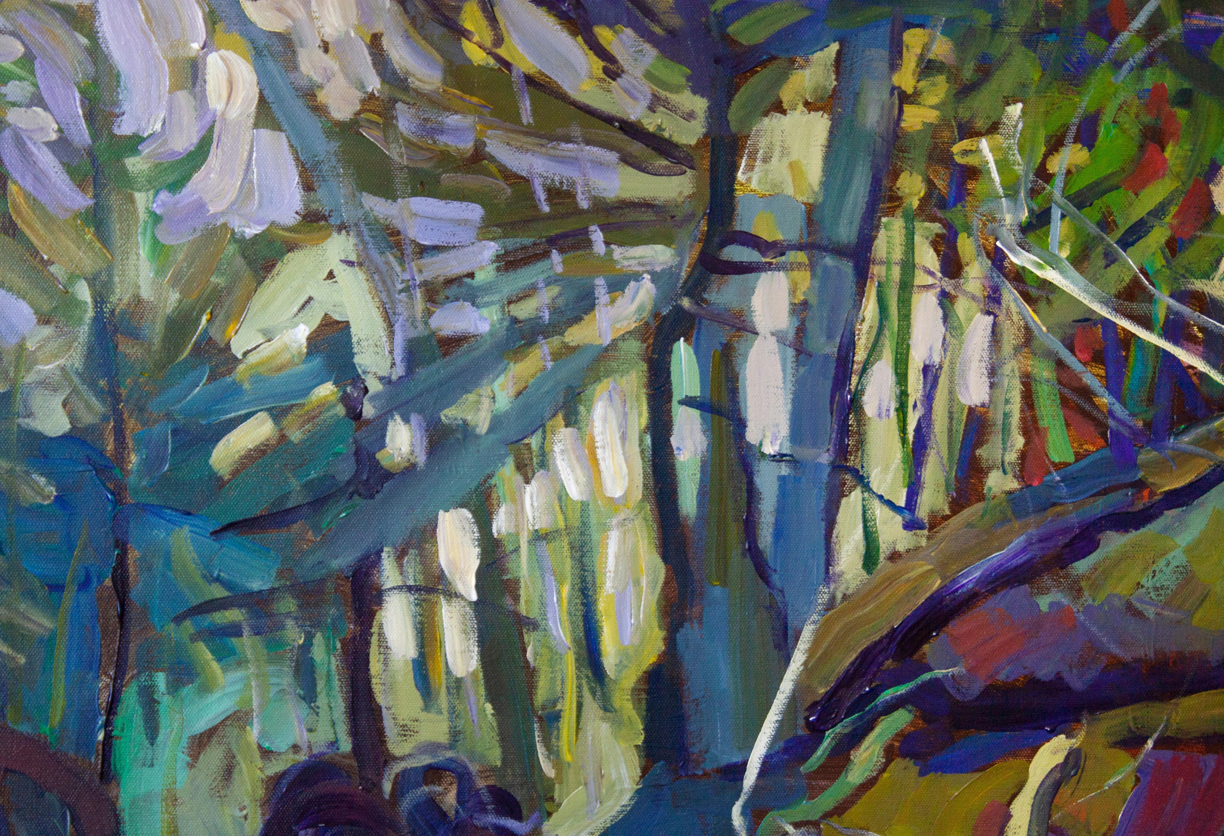 <p>Artist Comments<br />Inspired by the landscapes of Ivon Hitchens, artist Robert Hofherr used a compressed color palette and energetic paint handling to create this early autumn forest scene. 