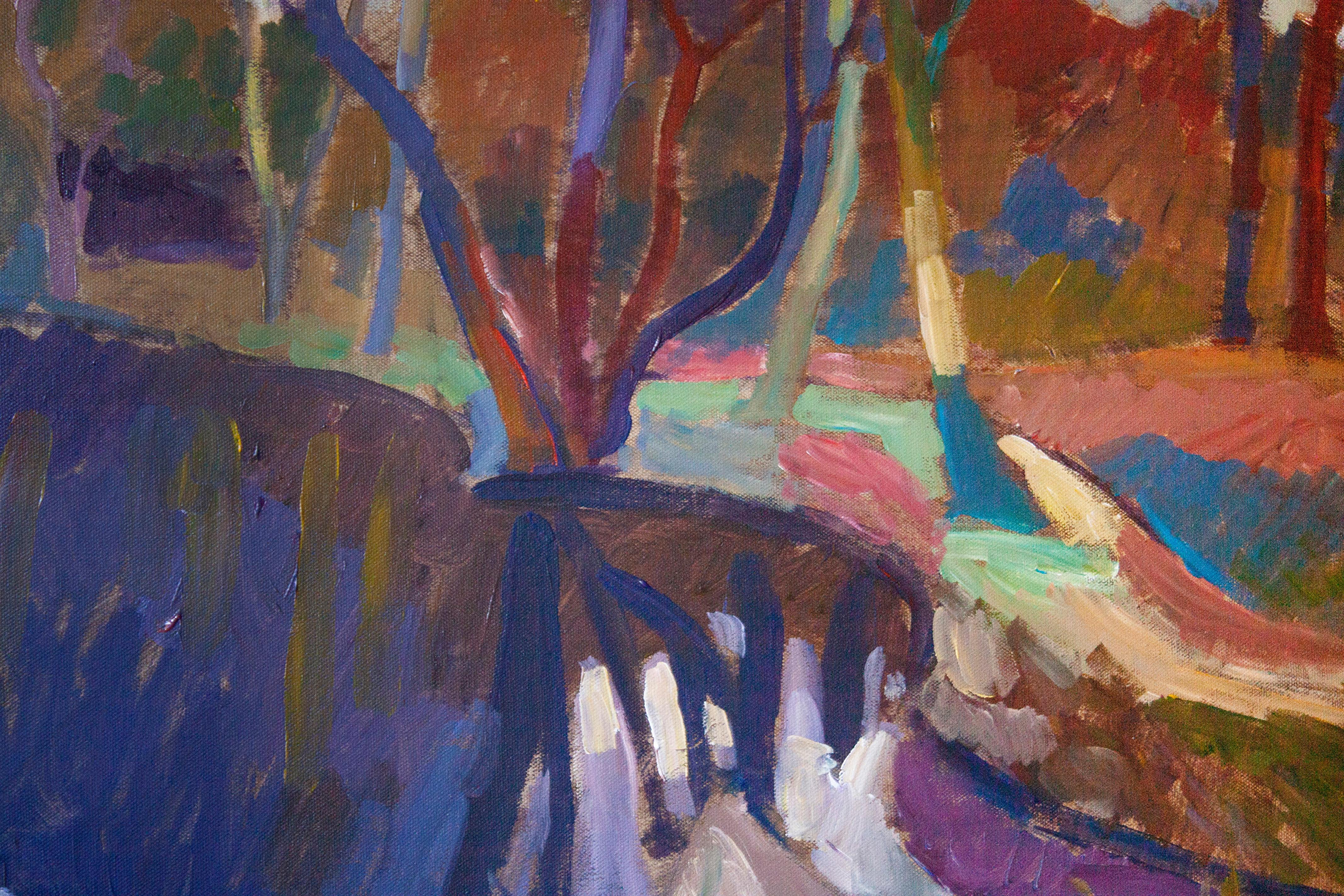Ghost Wood, Pittura originale - Landscape Painting Grigio di Robert Hofherr