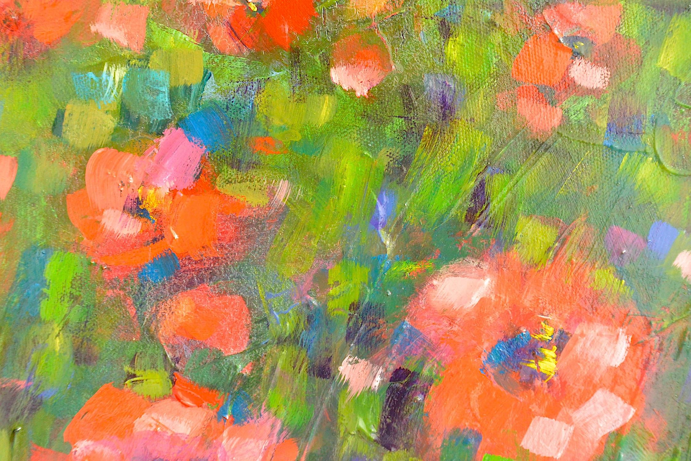 Poppies Forever, Original Painting - Abstract Impressionist Art by Sally Adams