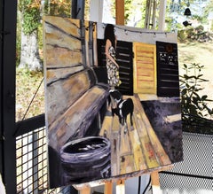 Gelbes Türfenster, Ölgemälde