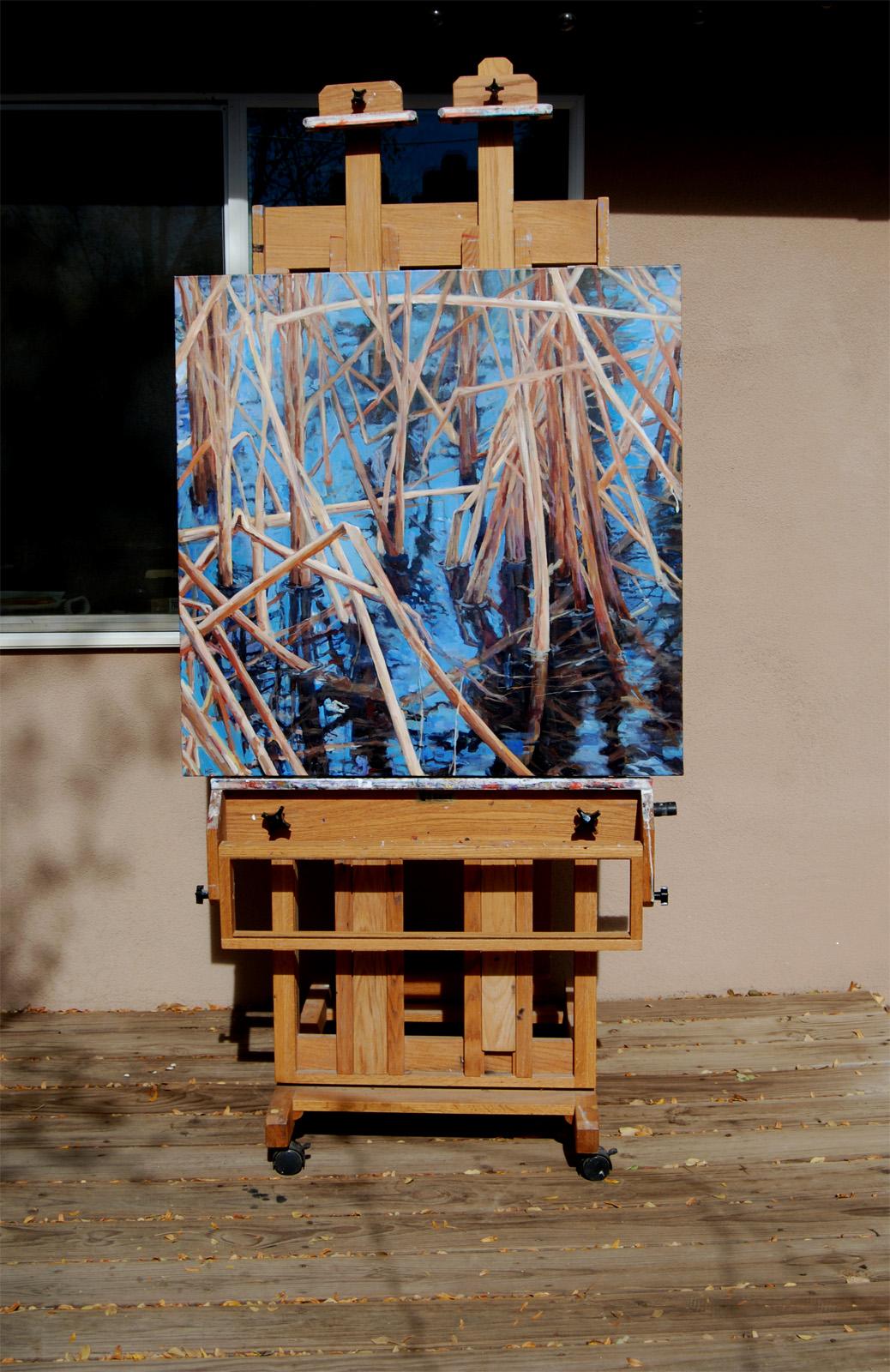 Gila Square, peinture originale - Impressionnisme abstrait Painting par Heather Foster