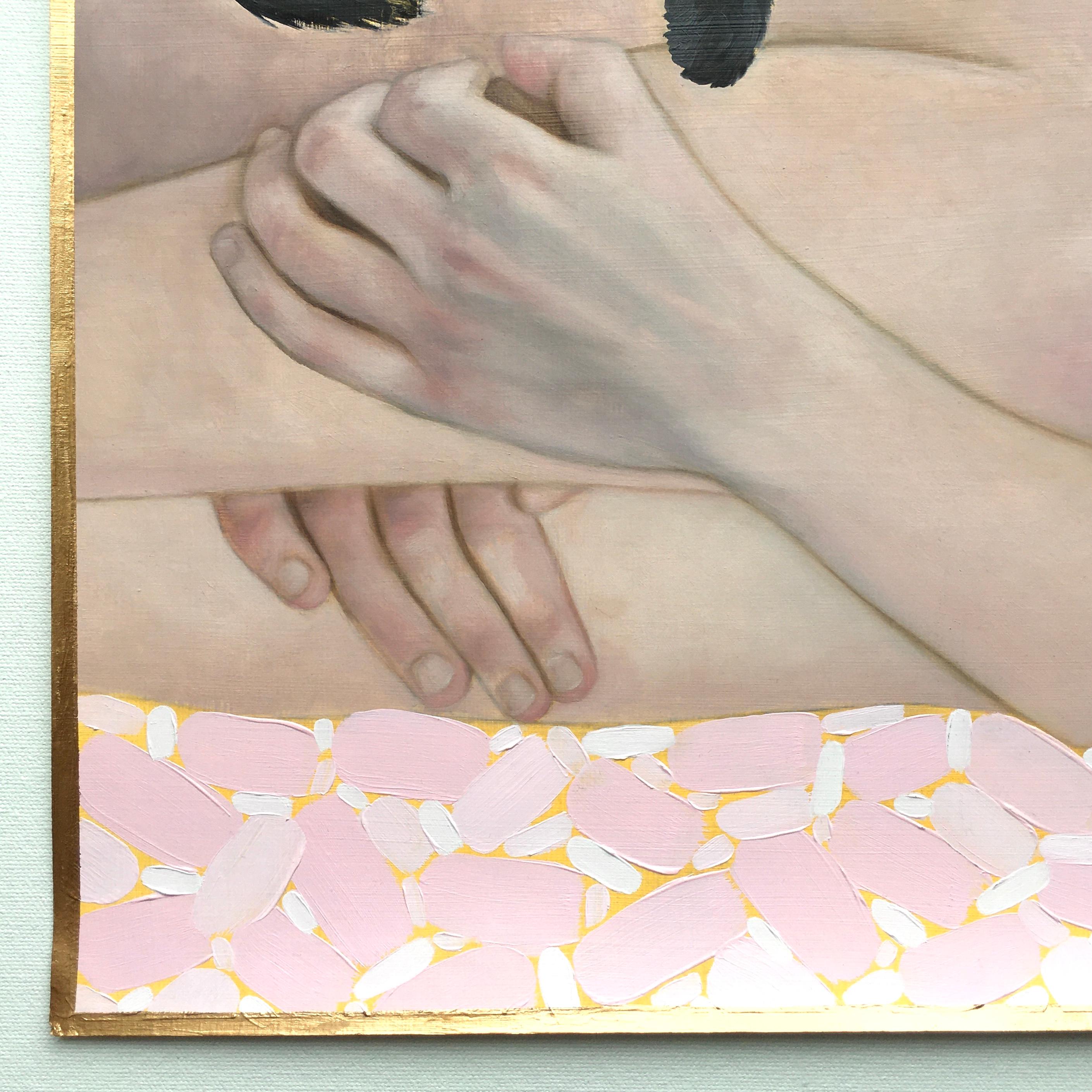 Alcmene with Galanthis, peinture à l'huile - Expressionnisme abstrait Art par Ryan Pickart