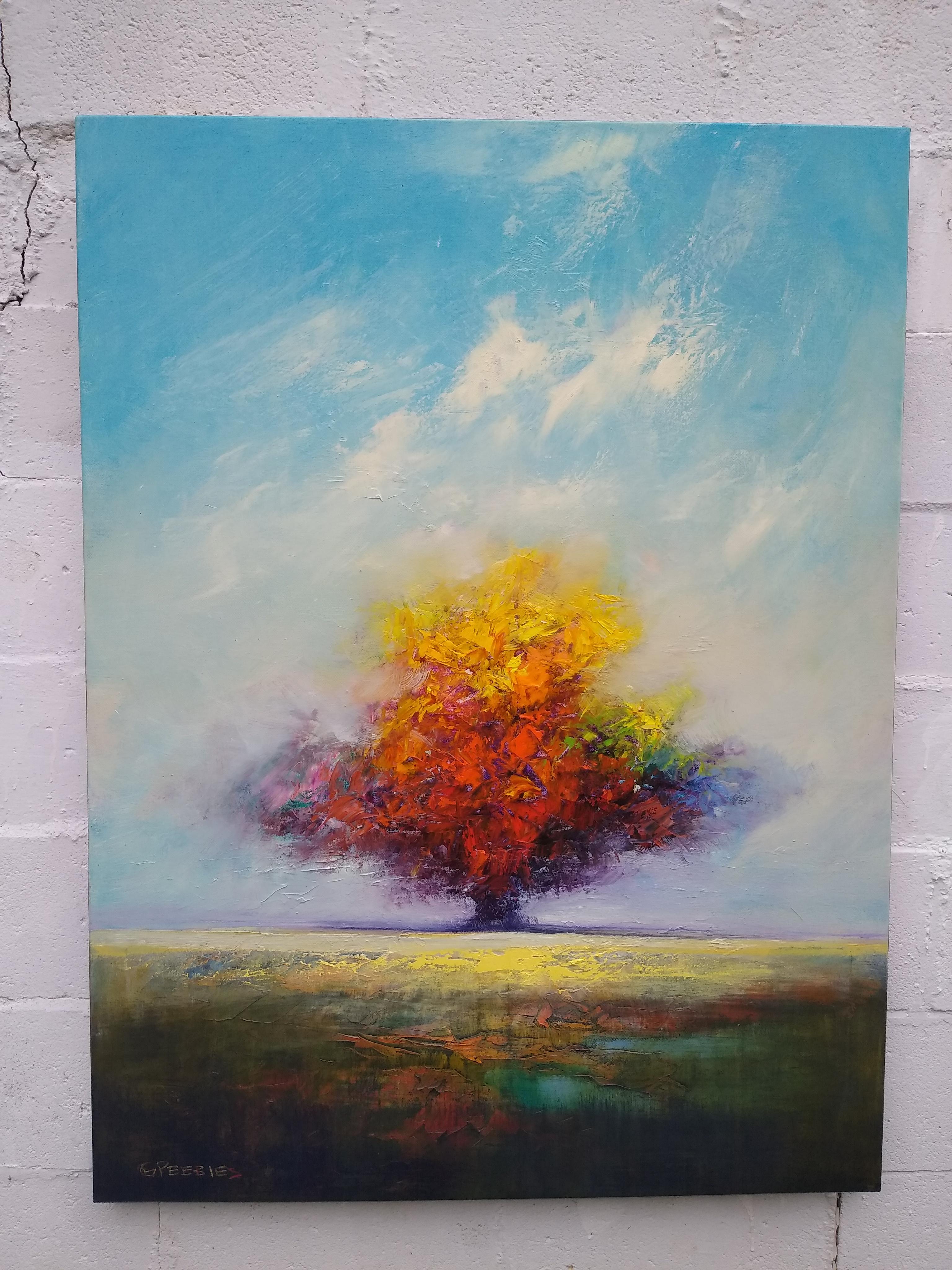 Hille, peinture à l'huile - Expressionnisme abstrait Painting par George Peebles