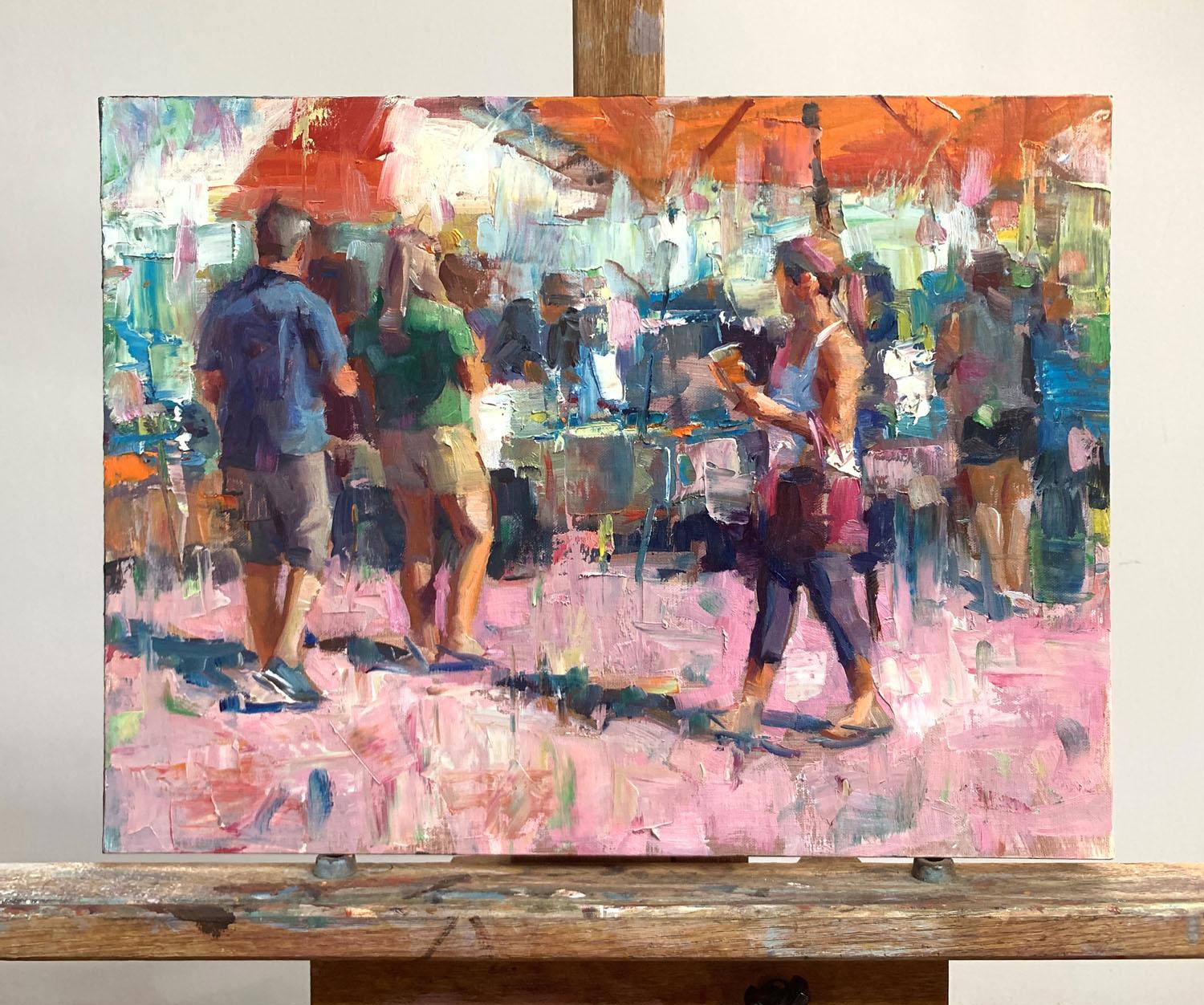 Saturday, Oil Painting - Abstract Impressionist Art by Jerry Salinas