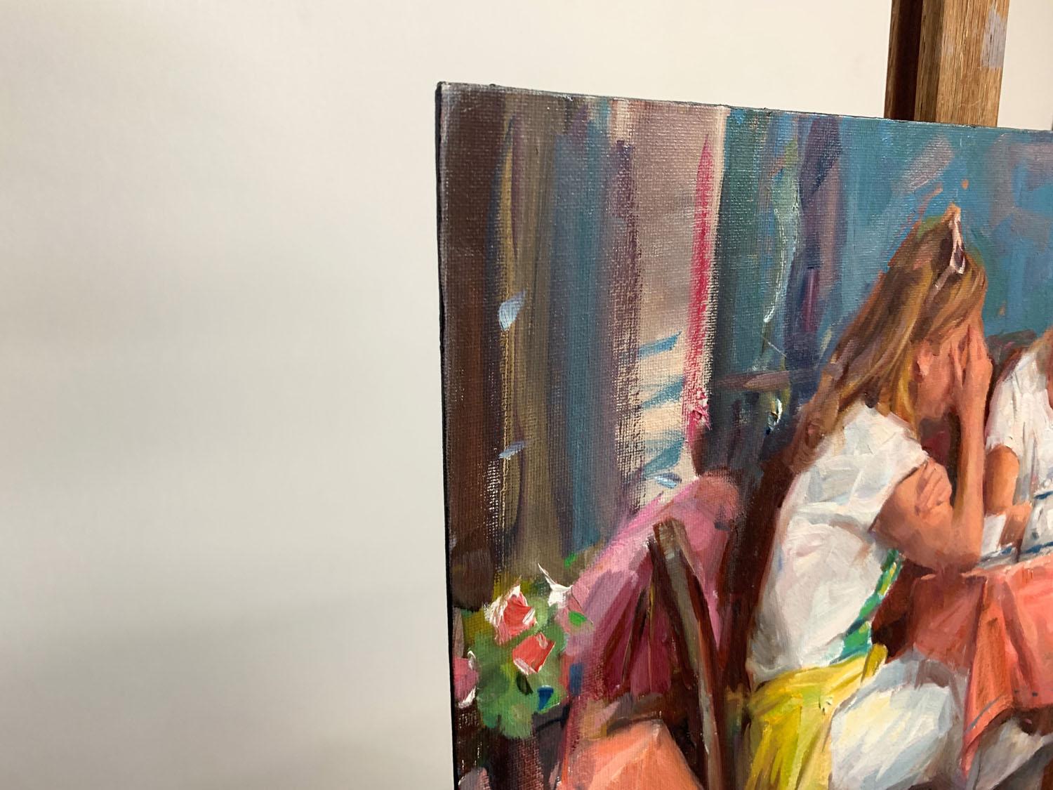 Cafe romain, peinture à l'huile en vente 1