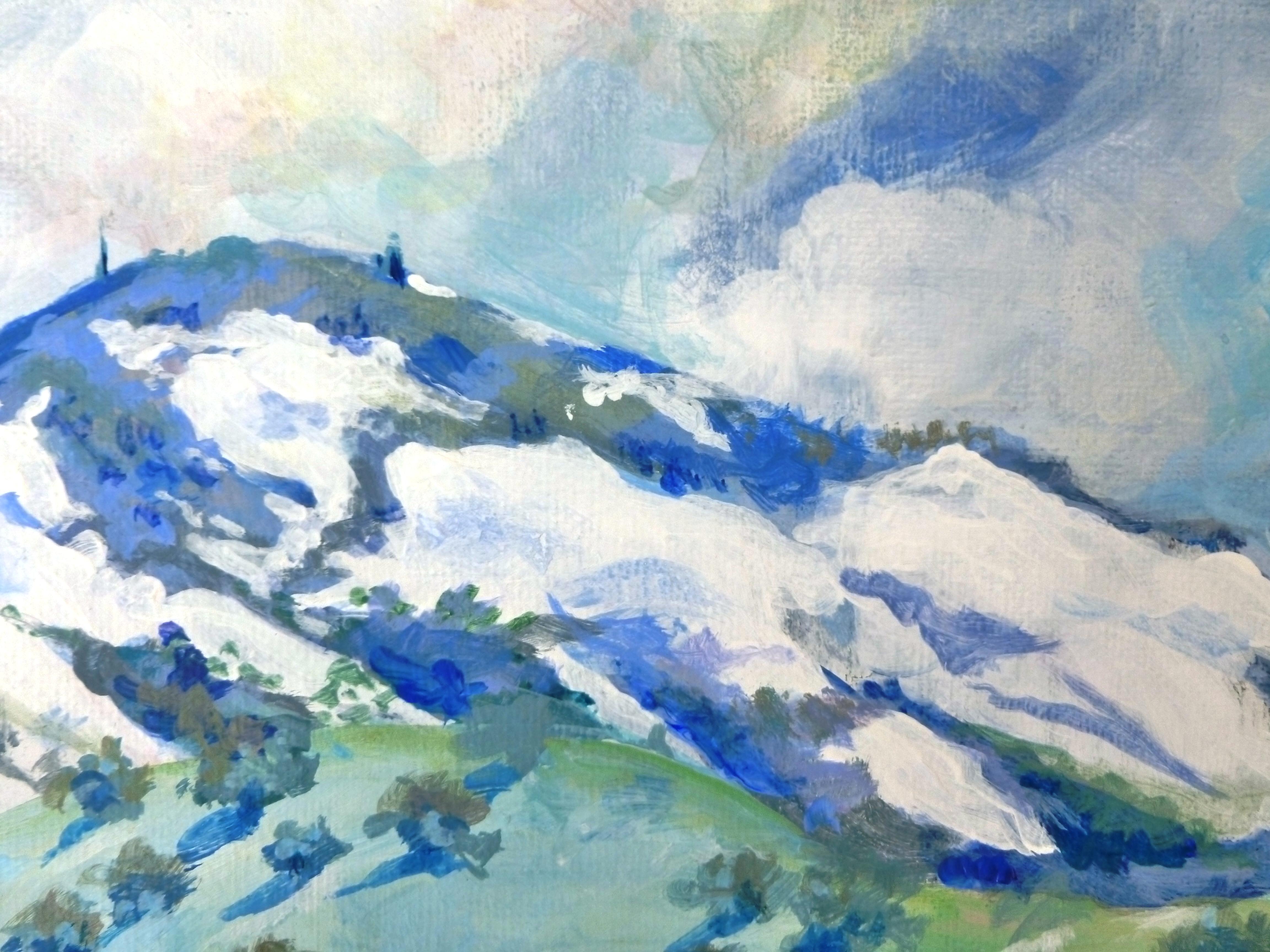 Schneegeliebter Mt. Diablo, Originalgemälde (Blau), Landscape Painting, von Catherine McCargar
