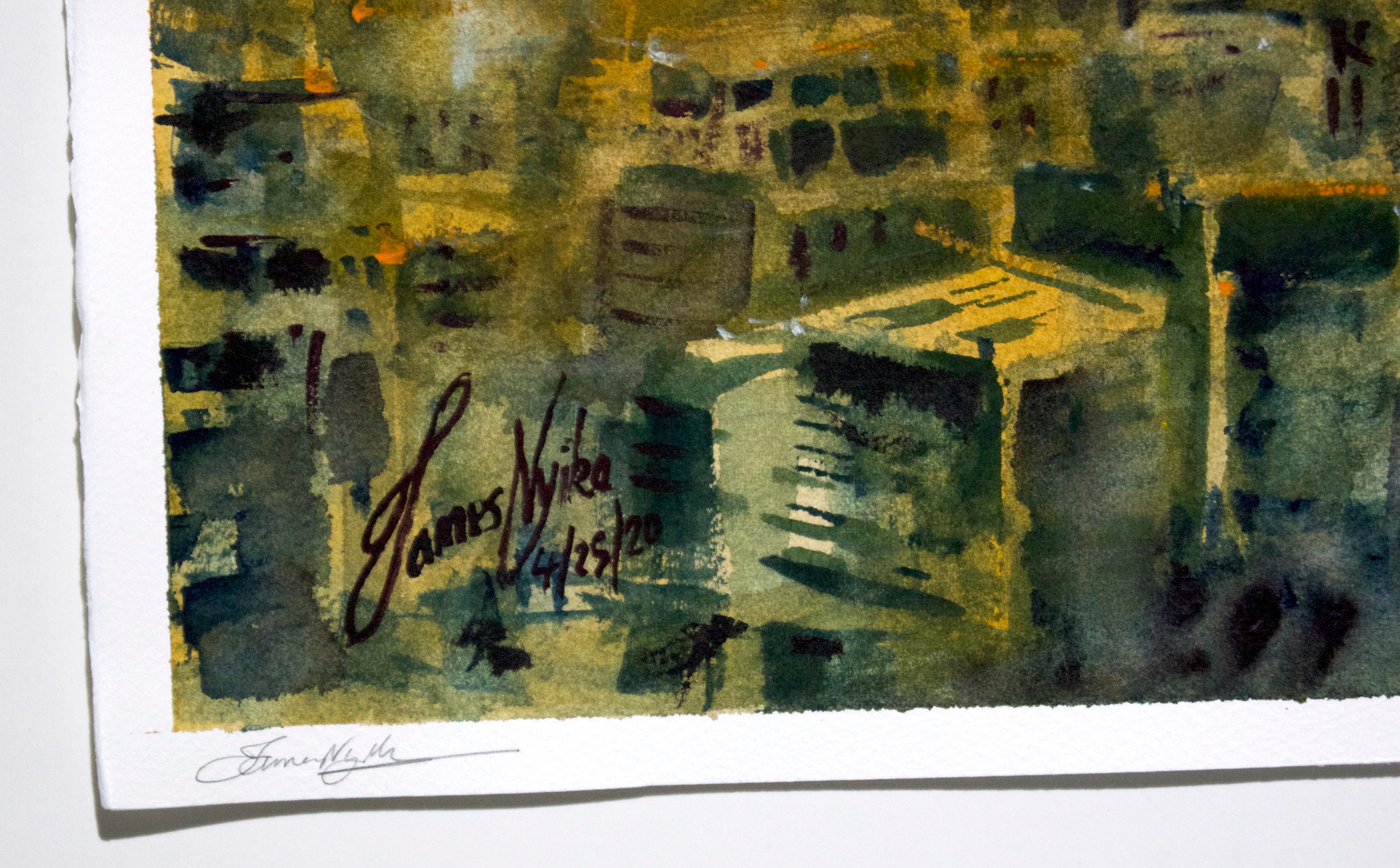 Sunset, Dhaka, Original Painting - Art by James Nyika