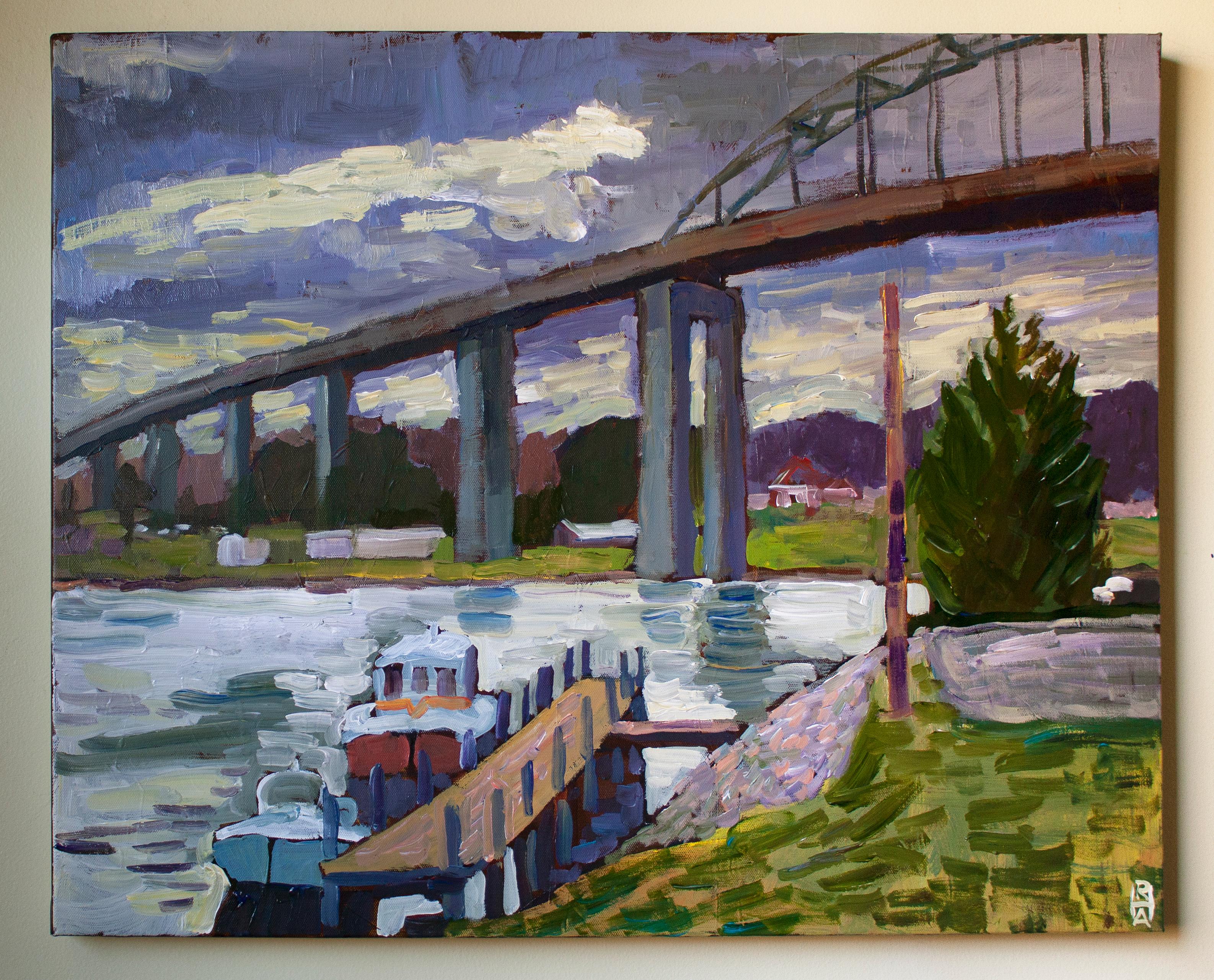 View from the North Side, Original Painting - Abstract Impressionist Art by Robert Hofherr