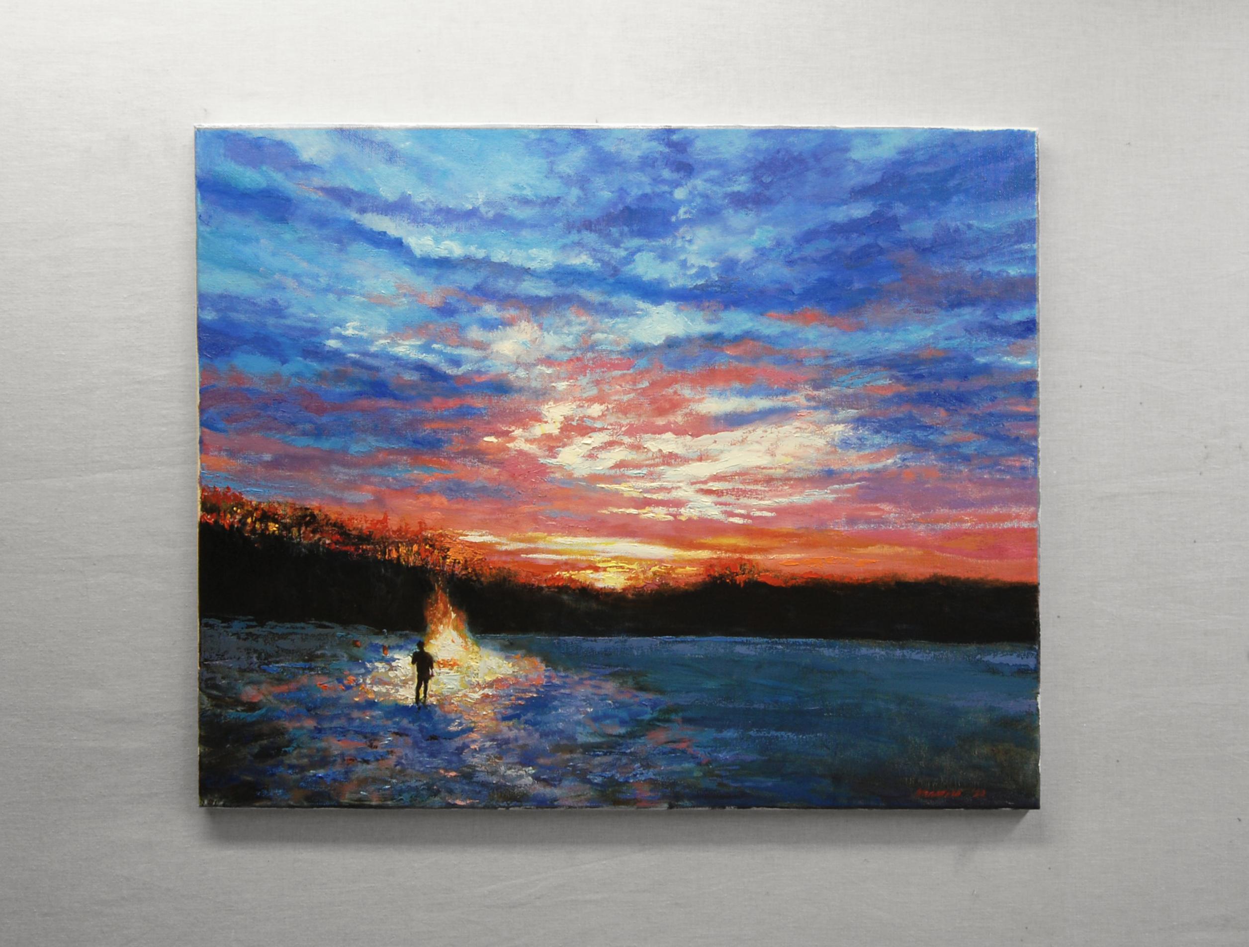 Alba del solstizio d'inverno, pittura a olio - Painting Impressionismo astratto di Onelio Marrero