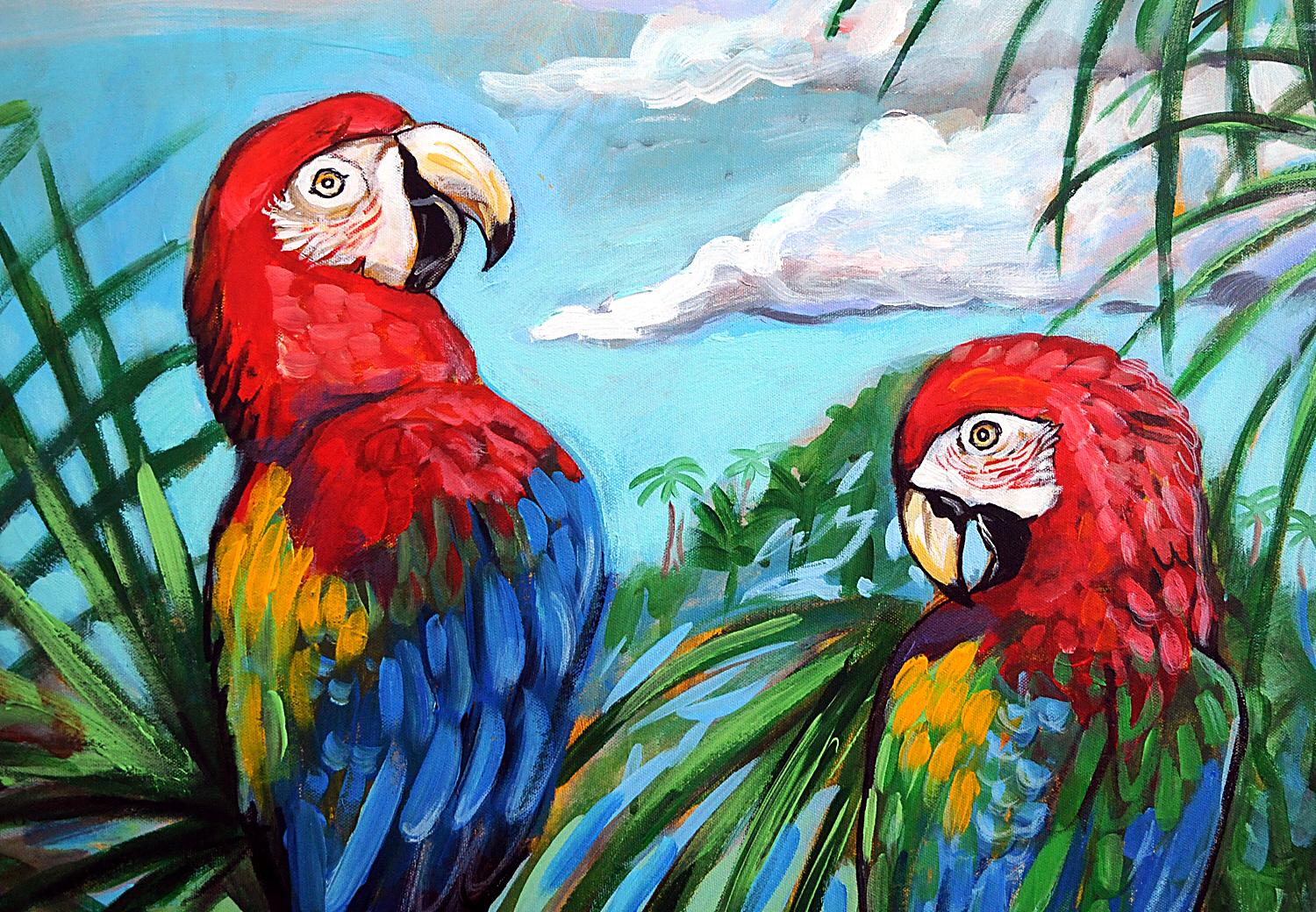 macaw parrot painting