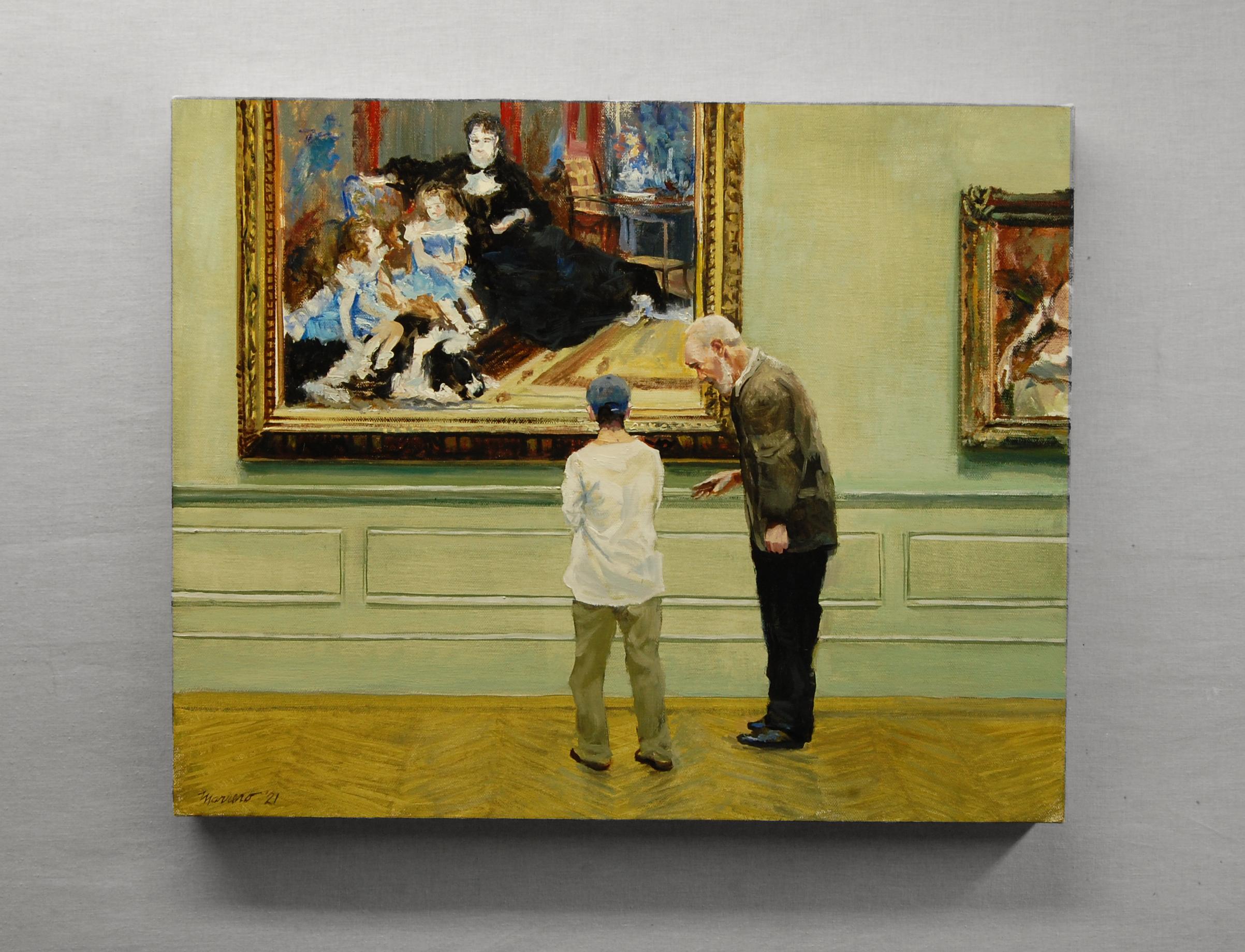 Generations, Oil Painting - Brown Figurative Painting by Onelio Marrero