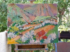 Spring in the Mountains, Tree Blossom, Oil Painting