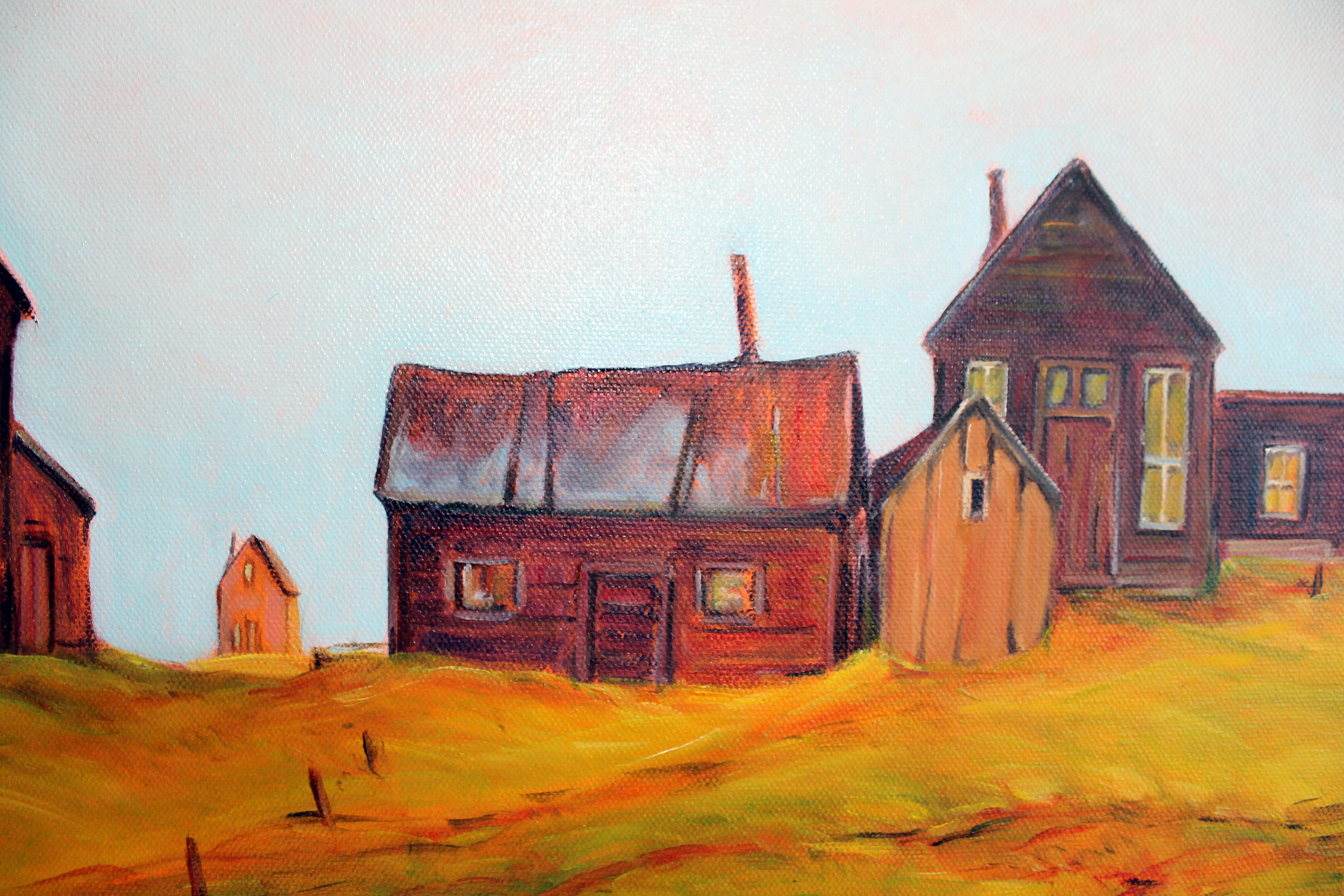 Bodie, Silent Sentinels, Oil Painting - Abstract Impressionist Art by Doug Cosbie