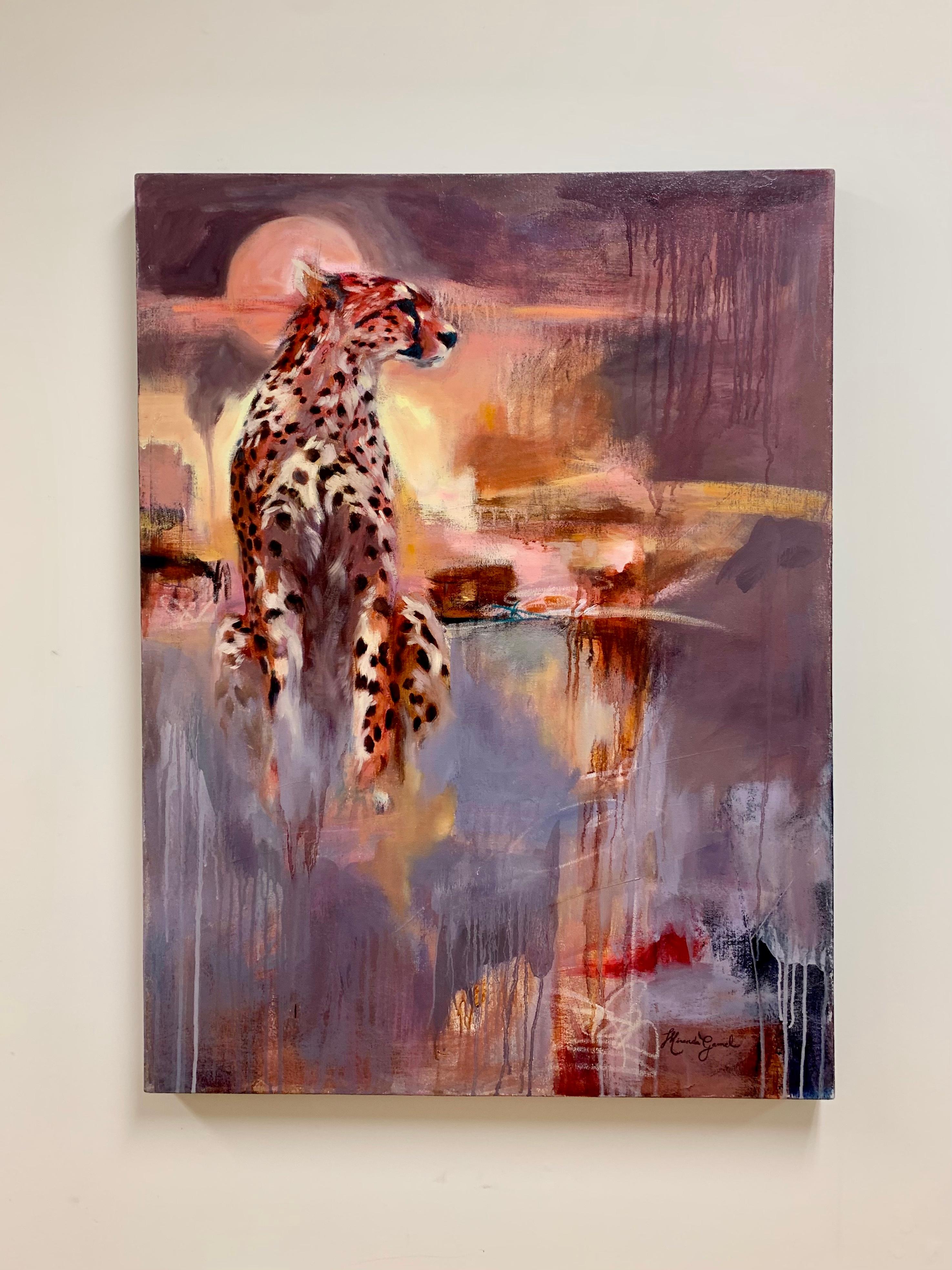<p>Commenti dell'artista<br />Un ritratto stoico di un ghepardo che guarda un tramonto luminoso, con la posa fredda e raccolta dell'animale amplificata dall'ambiente circostante. 