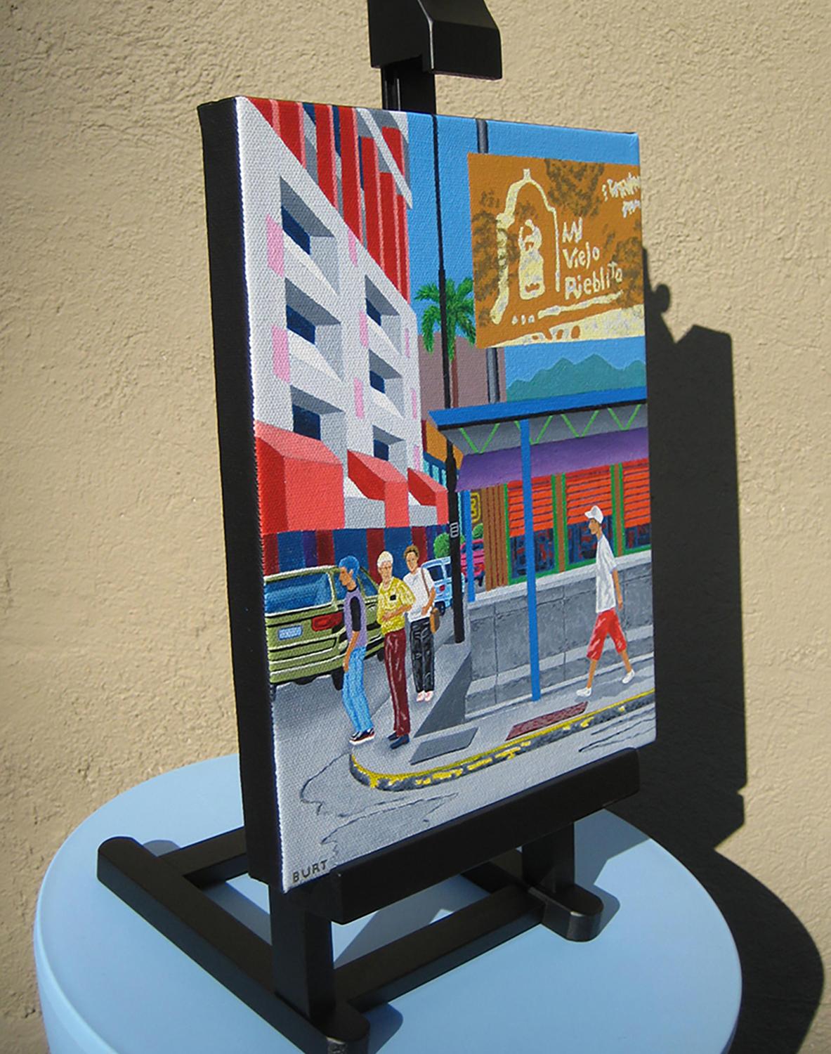 Street in San Jose, Originalgemälde – Painting von Leroy Burt