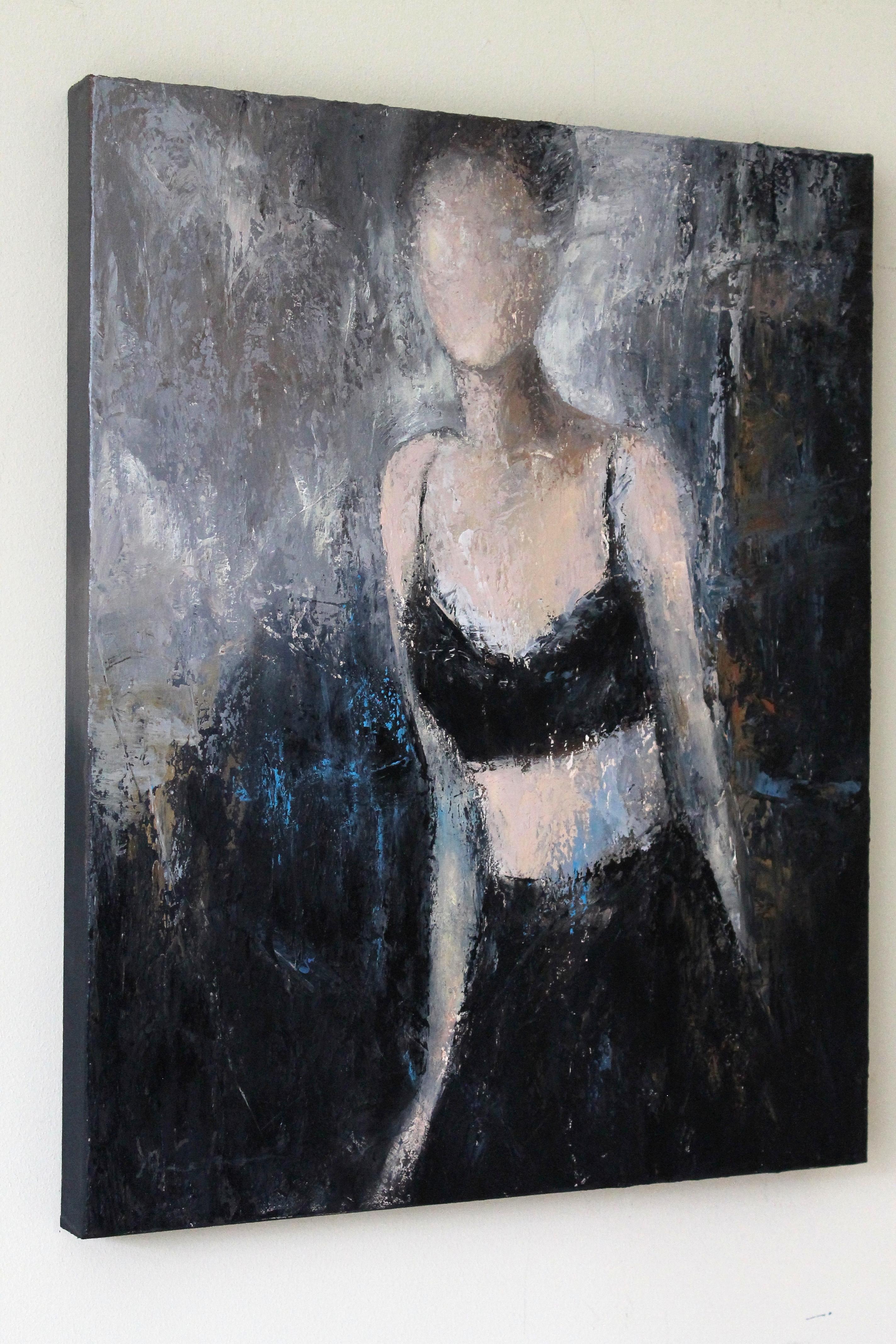 Peinture à l'huile « Stepping Out to the Light III » - Expressionnisme abstrait Art par Naoko Paluszak