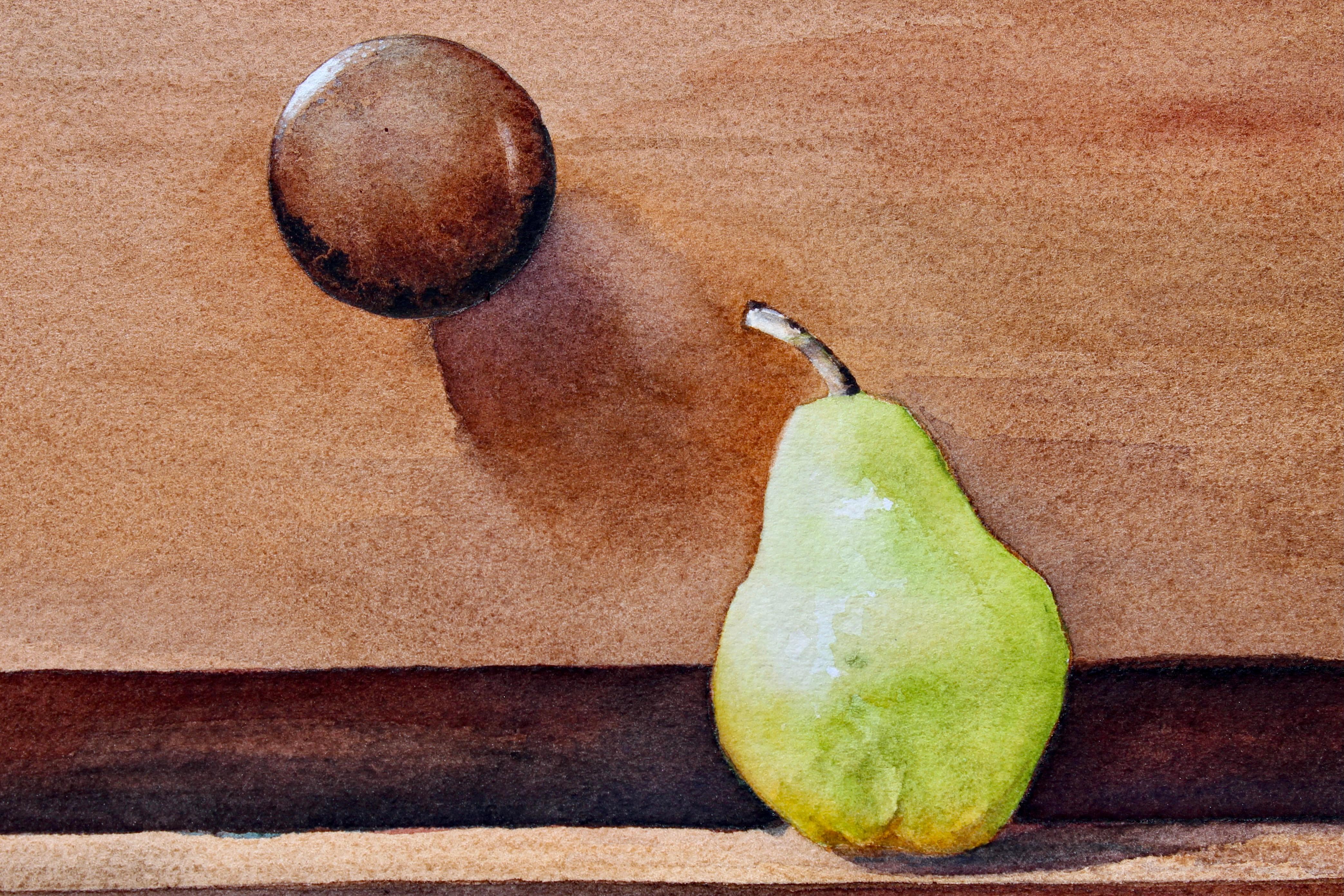 Antique Pears, Original Painting - Brown Still-Life by Dwight Smith