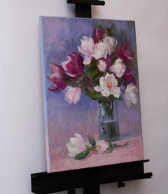 Bouquet di magnolia, Pittura a olio