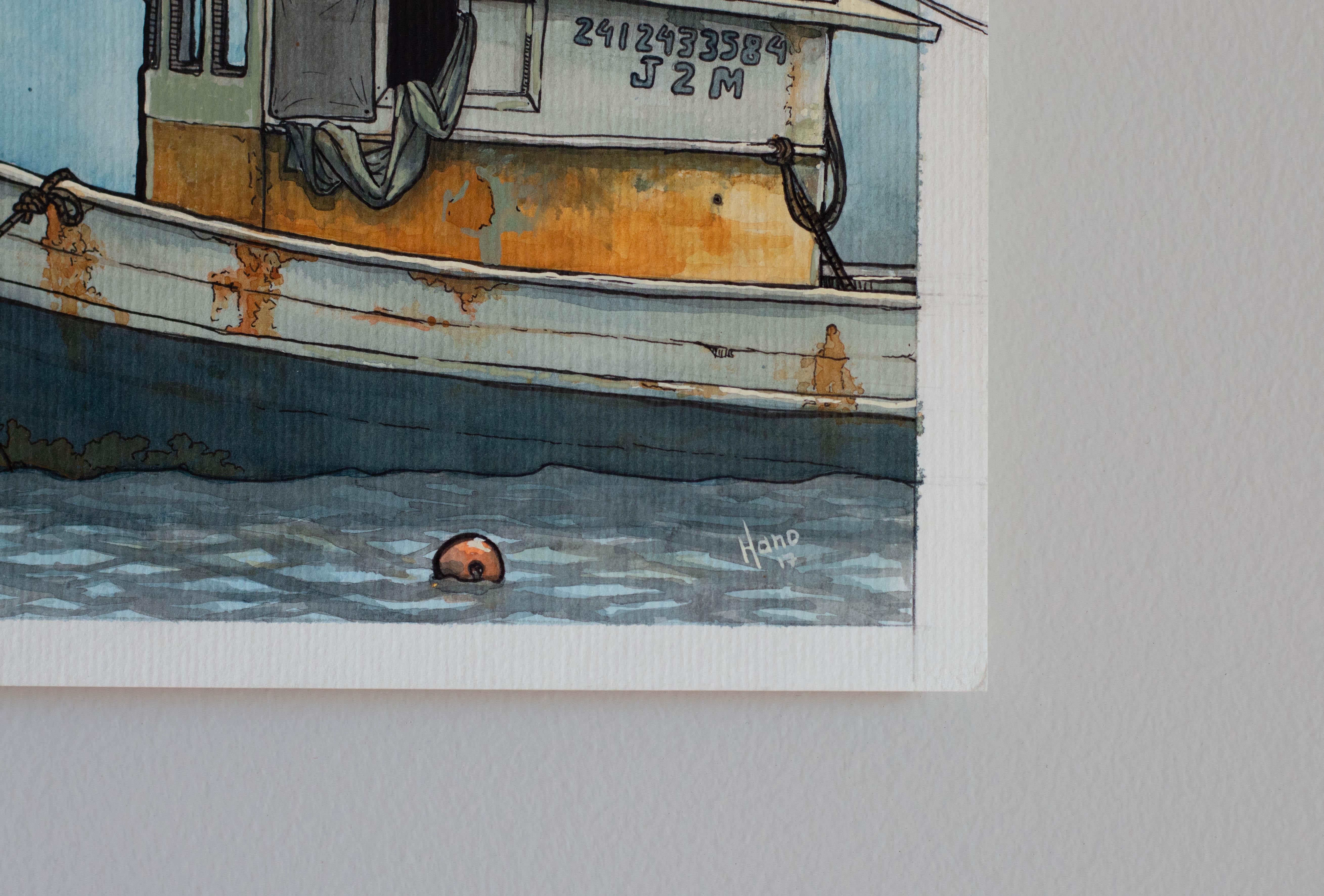 fishing boat painting