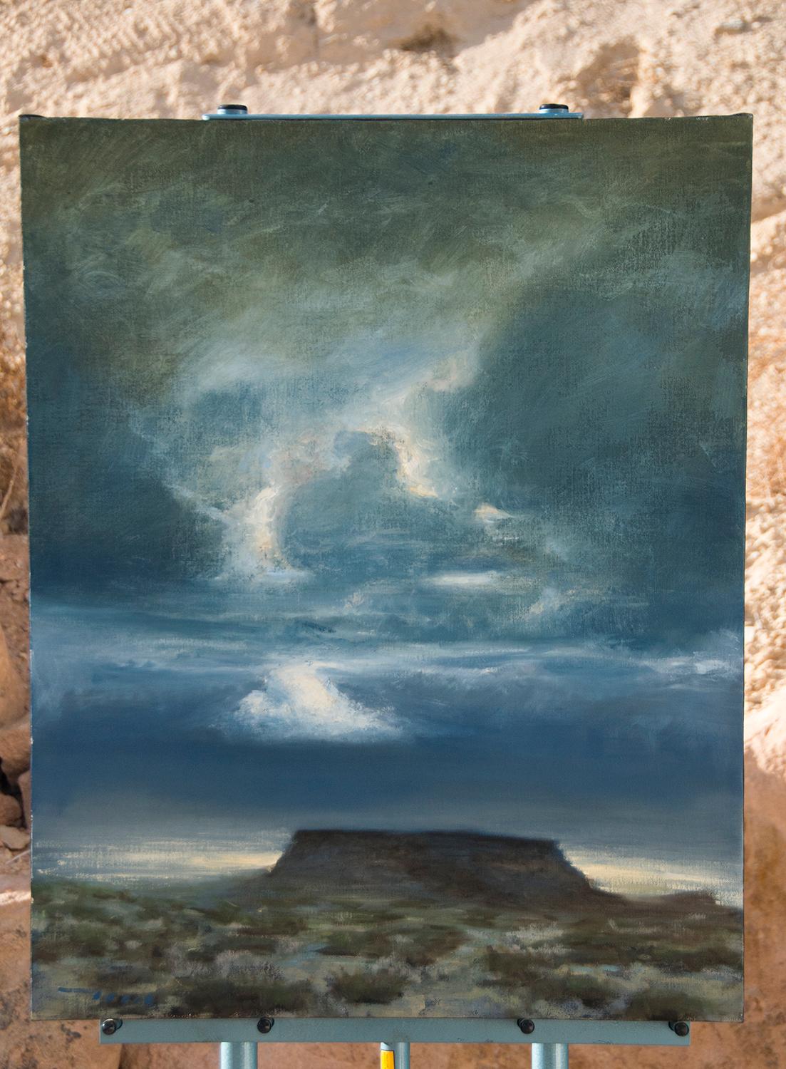 Peinture à l'huile volcan - Painting de McGarren Flack