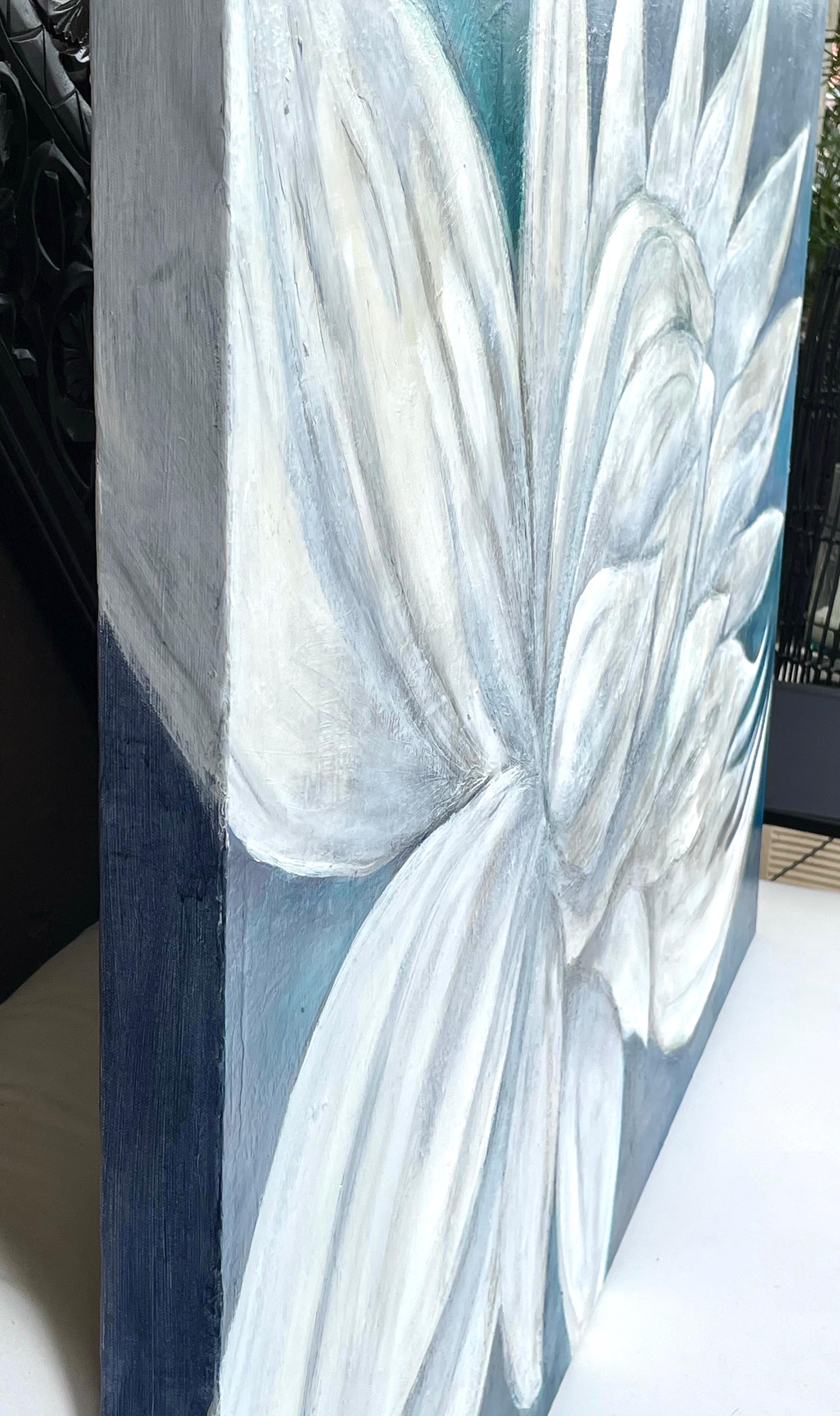 Blauer blauer Lotus, Originalgemälde – Painting von DL Watson