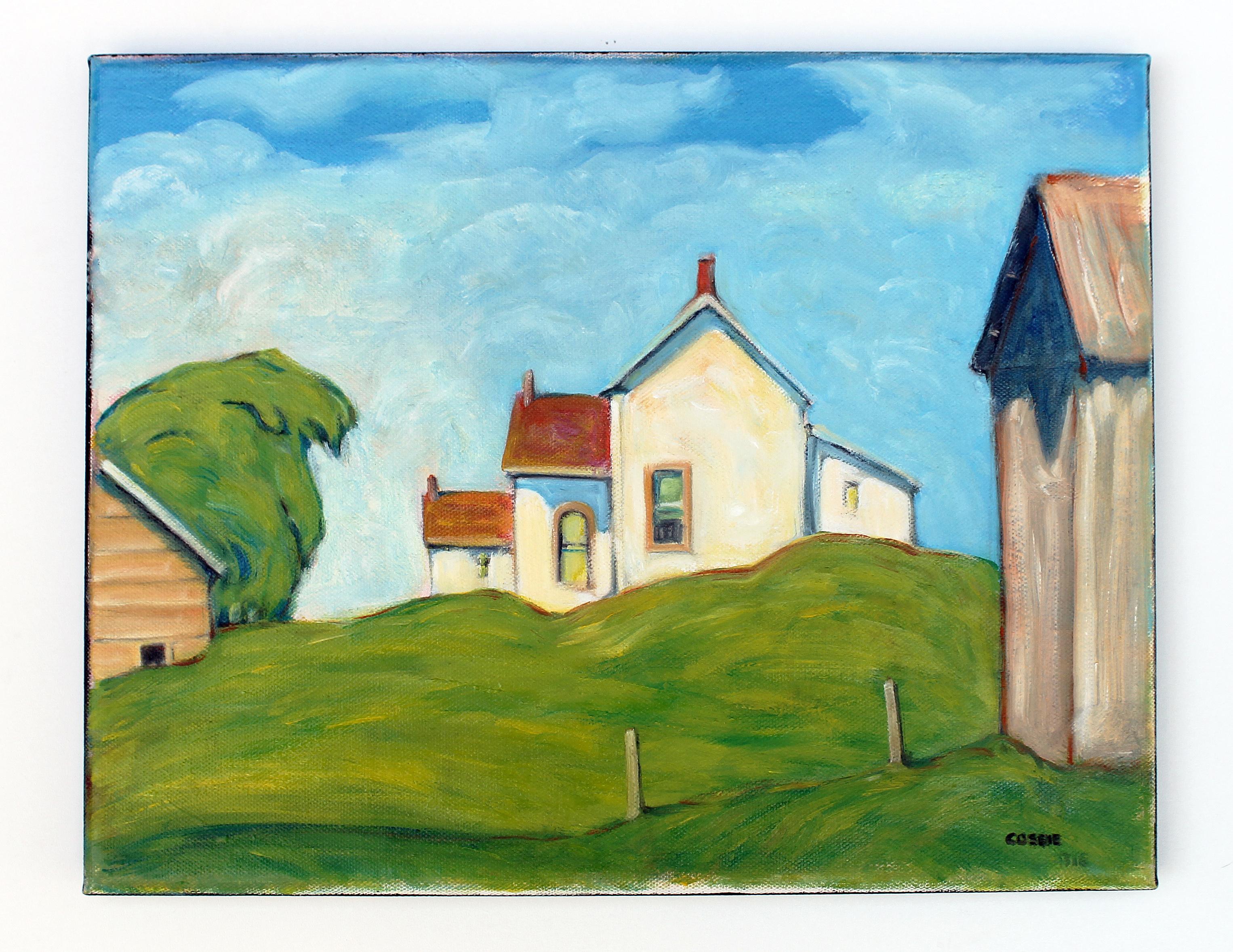 Granja de Ontario - Valle de Ottawa, Pintura al óleo - Painting Impresionista abstracto de Doug Cosbie