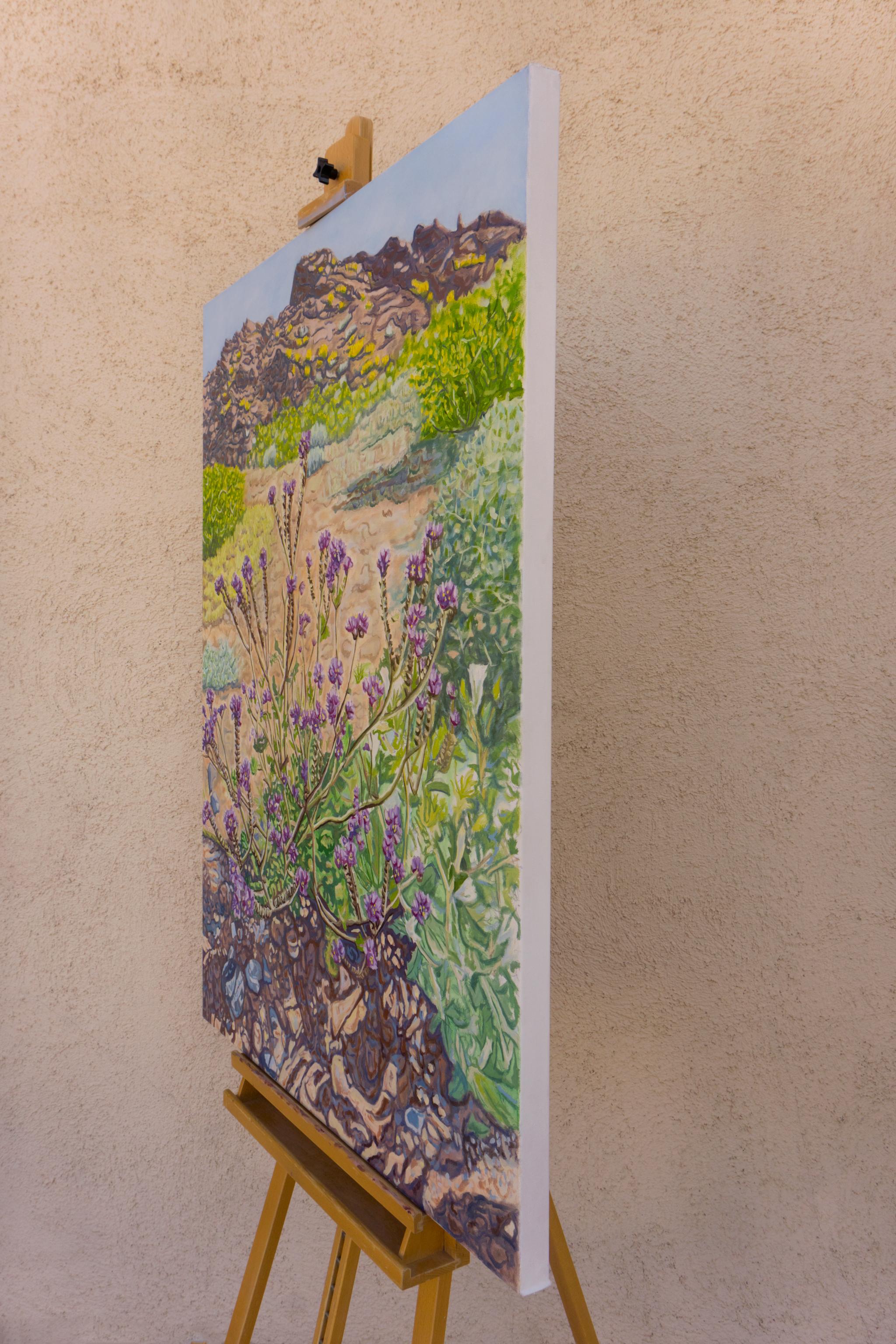 Phacelia, peinture à l'huile - Impressionnisme abstrait Art par Crystal DiPietro