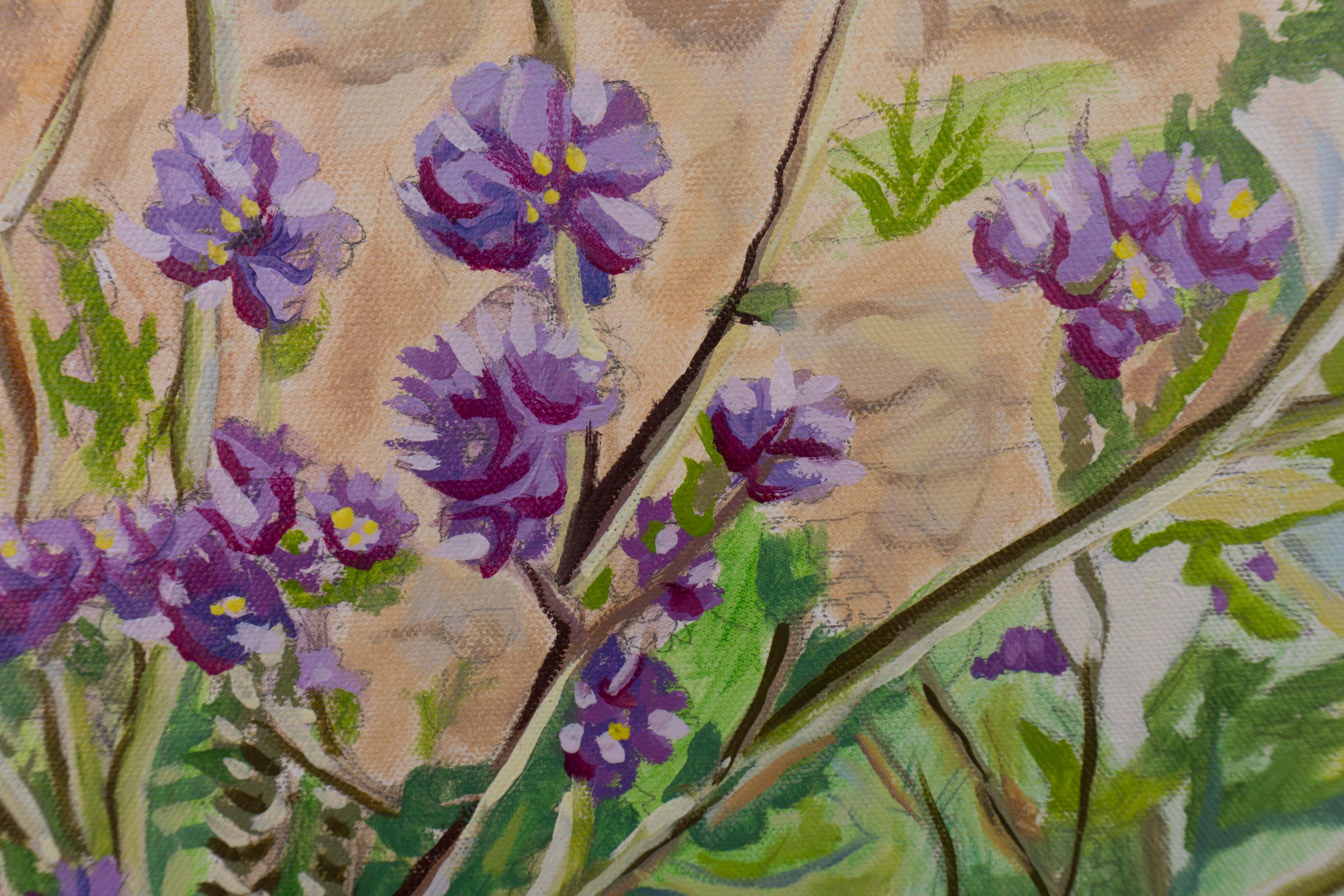 Phacelia, peinture à l'huile en vente 1
