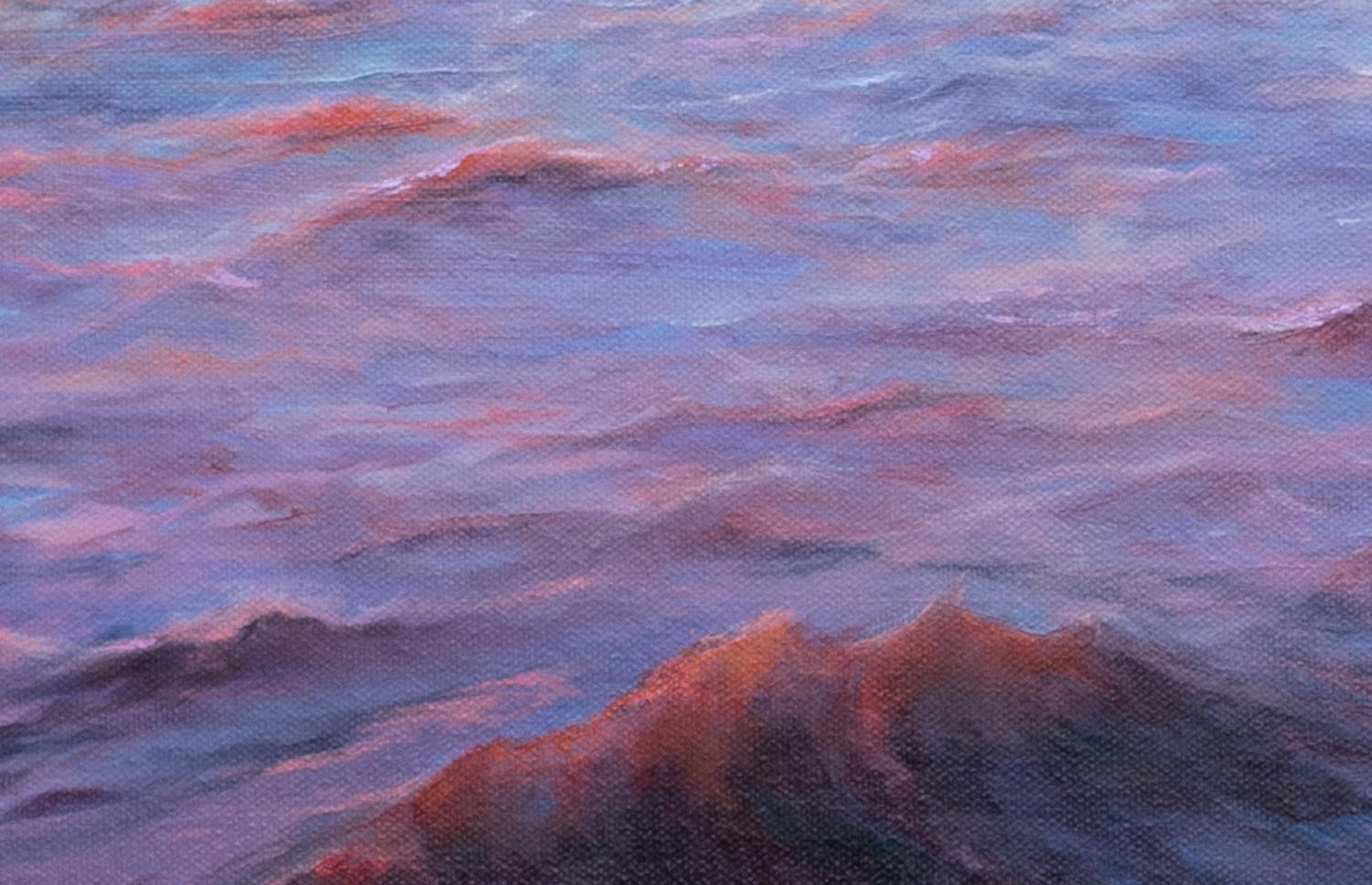 Abyss, Oil Painting - Purple Landscape Painting by Mitch Davis-Mann