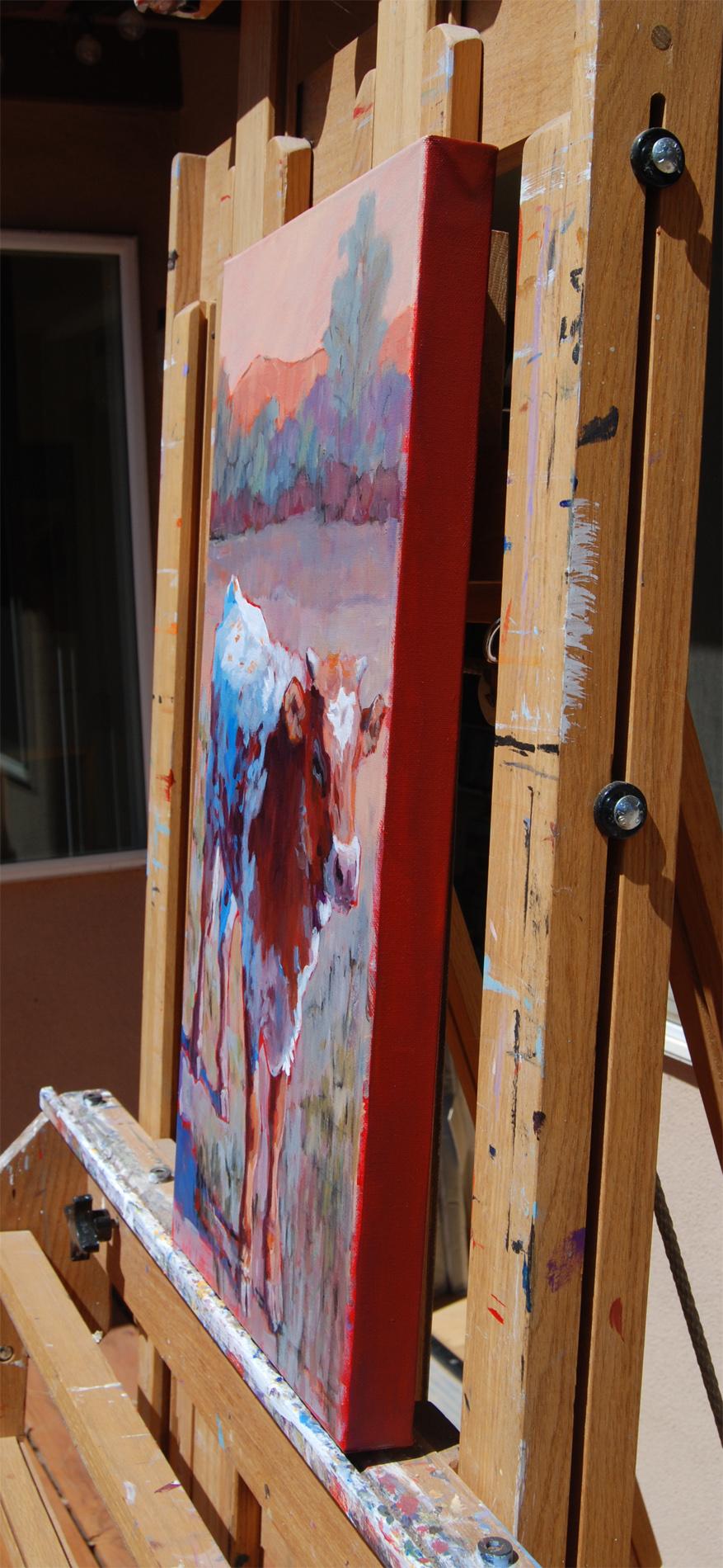 Peinture d'origine en veau vif - Impressionnisme abstrait Art par Heather Foster