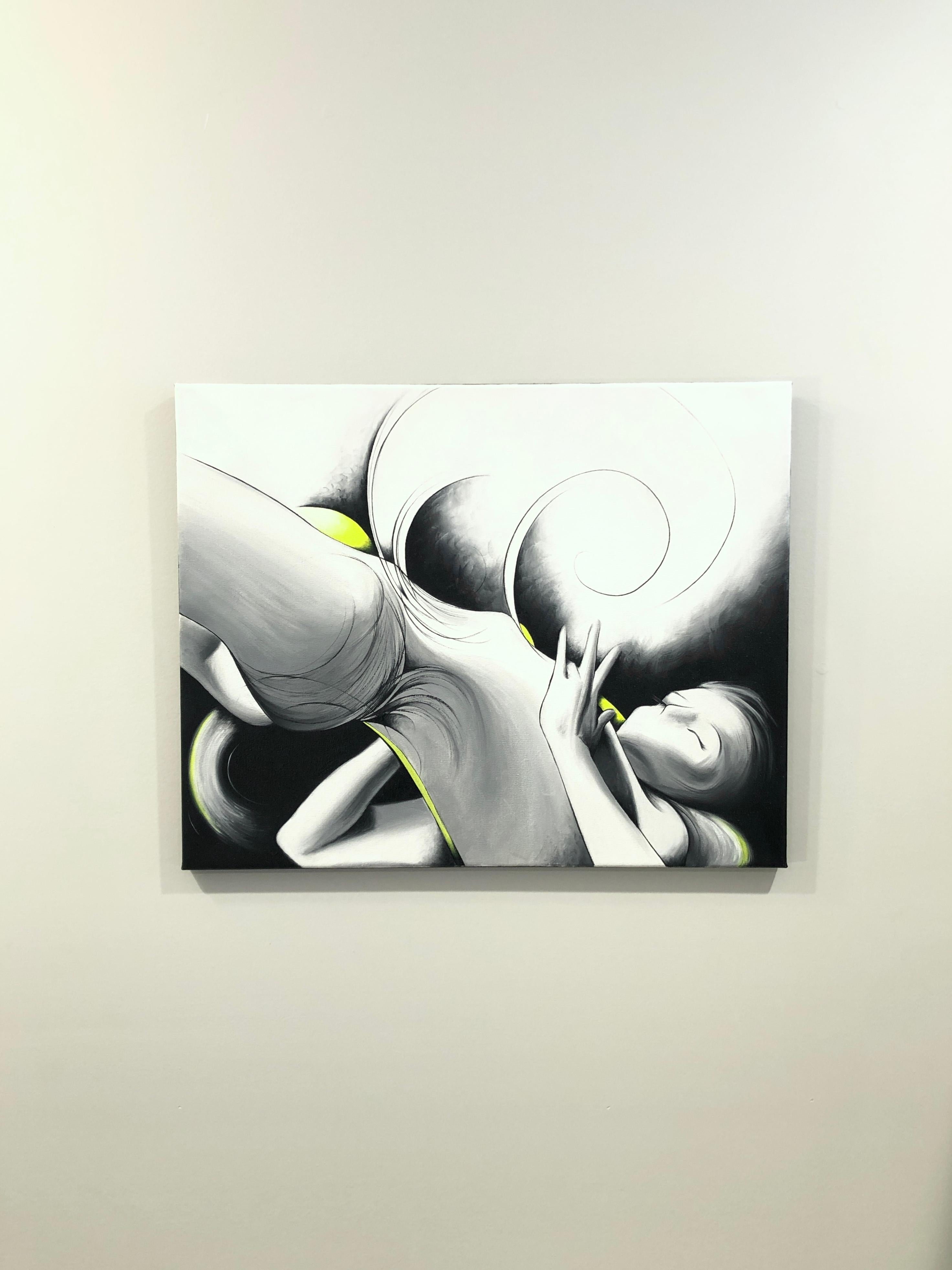 Peinture à l'huile, Vue vers le ciel - Expressionnisme abstrait Painting par Sumner Crenshaw