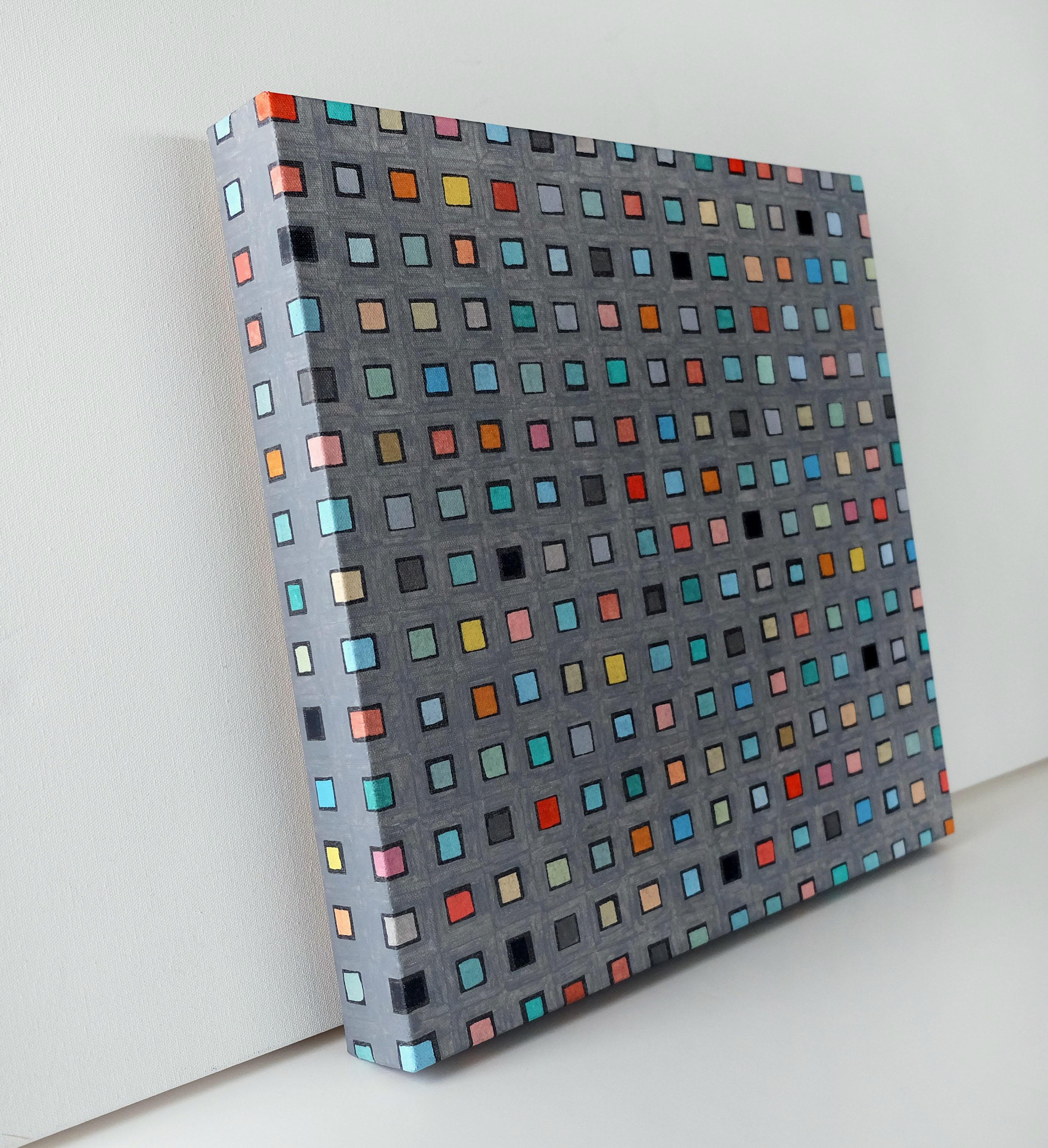 Tableaux modifiés carrés V 1.1, peinture abstraite - Abstrait Mixed Media Art par Terri Bell