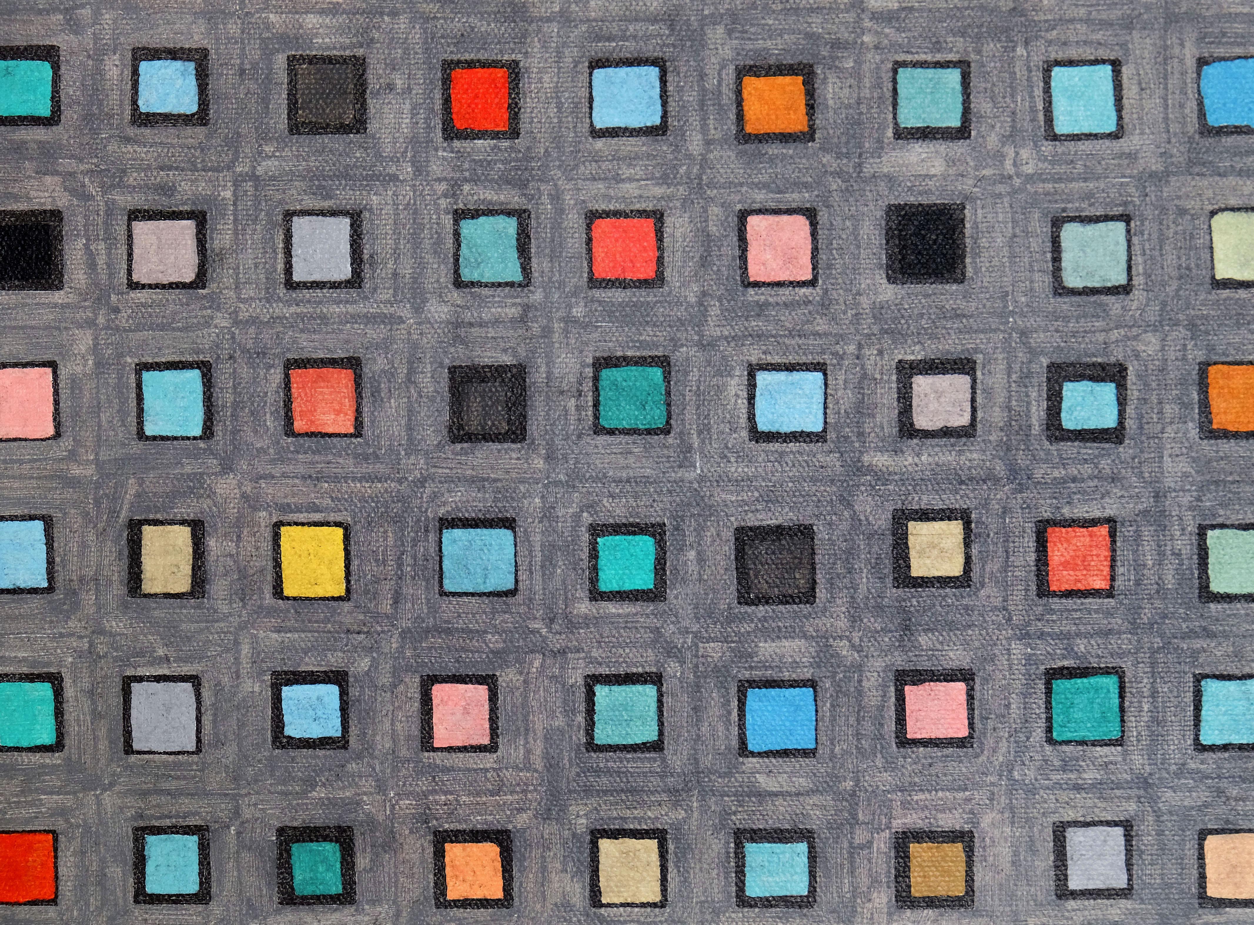 Tableaux modifiés carrés V 1.1, peinture abstraite en vente 1