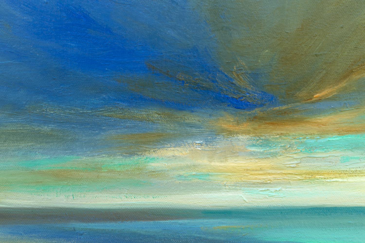 Ethereal, Oil Painting - Blue Landscape Painting by Sheila Finch